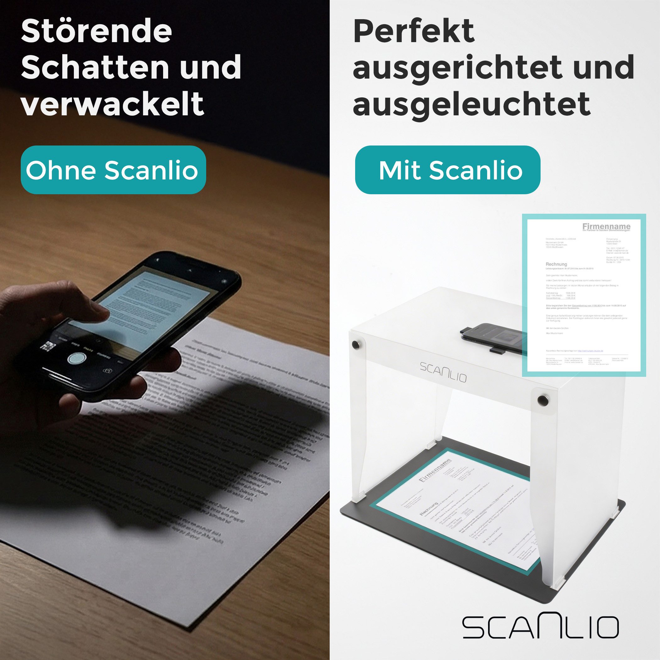 scanlio Handy-Halterung SCANLIO Pro Scanbox, Faltbare Handy Scanner ...