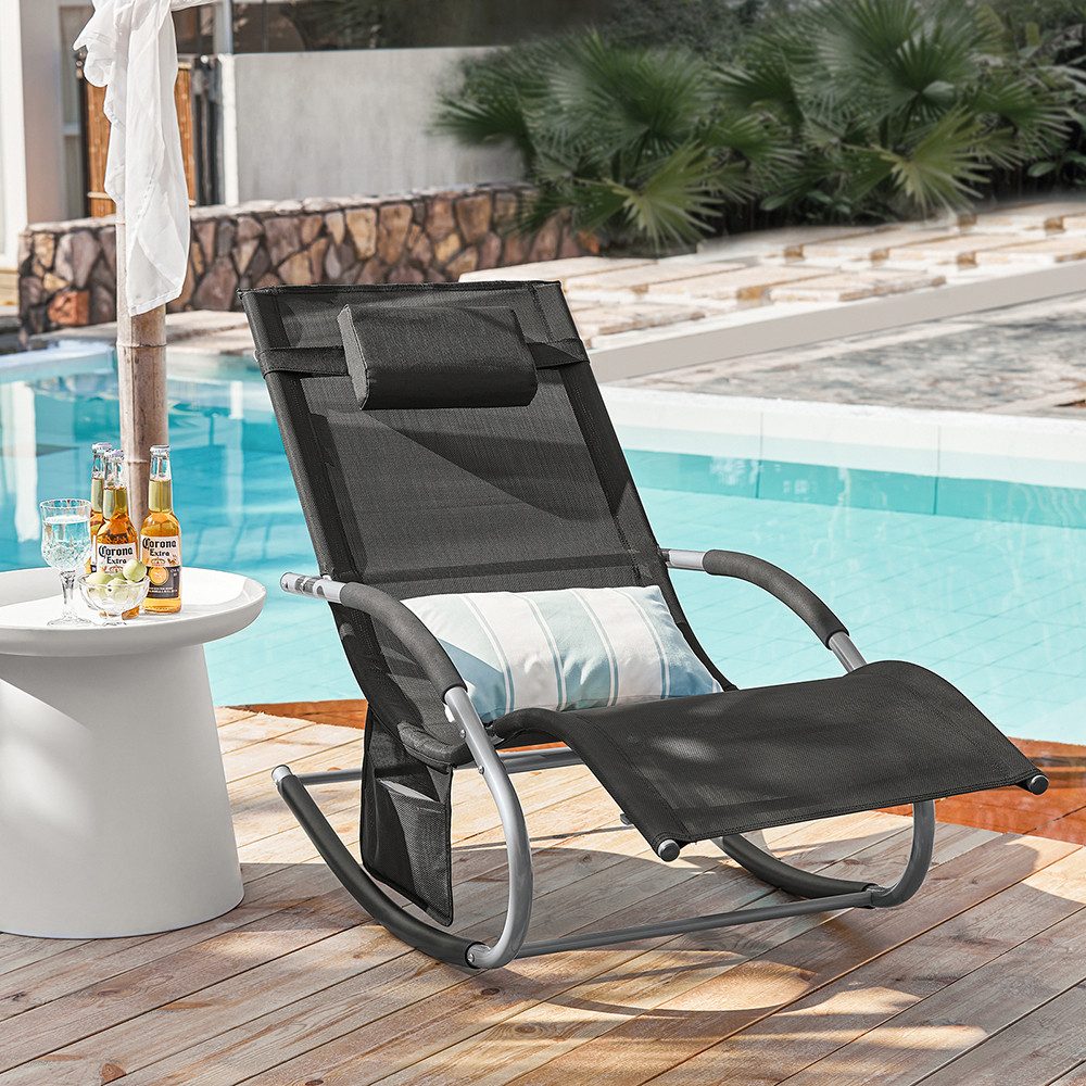 SoBuy Gartenliege OGS28, Relaxliege Schaukelliege Strandliege Outdoor, Sonn günstig online kaufen
