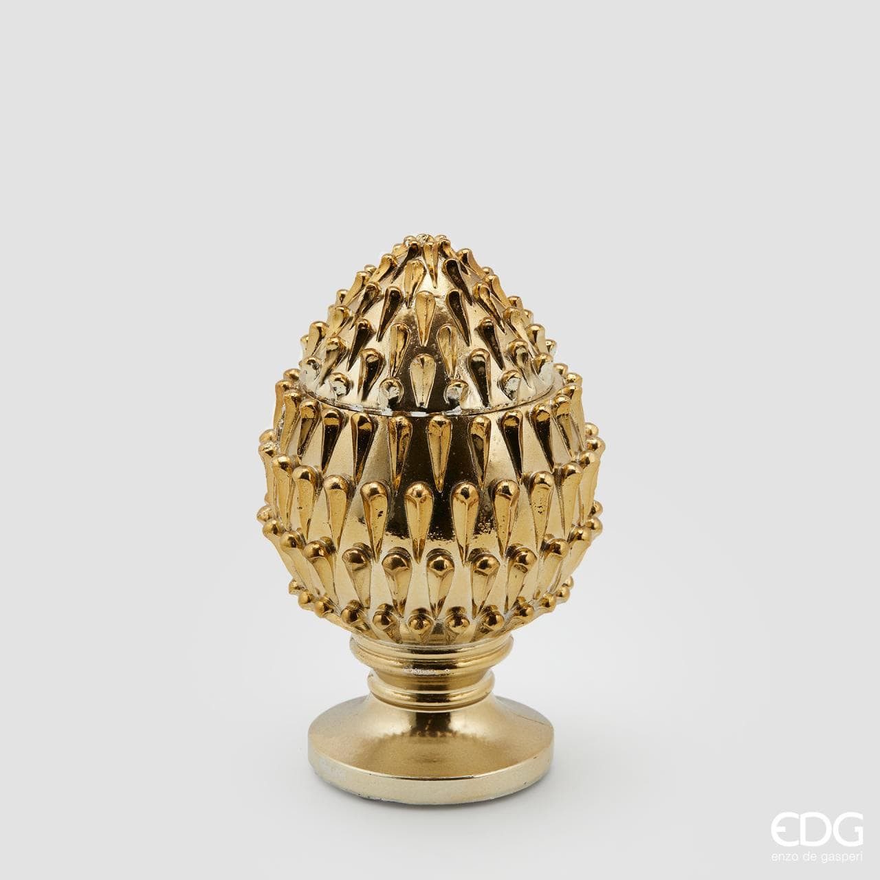 enzo de gasperi Dekoobjekt Pinienzapfen mit Goldlackierung und Deckel Höhe 24 cm Ø 15 cm