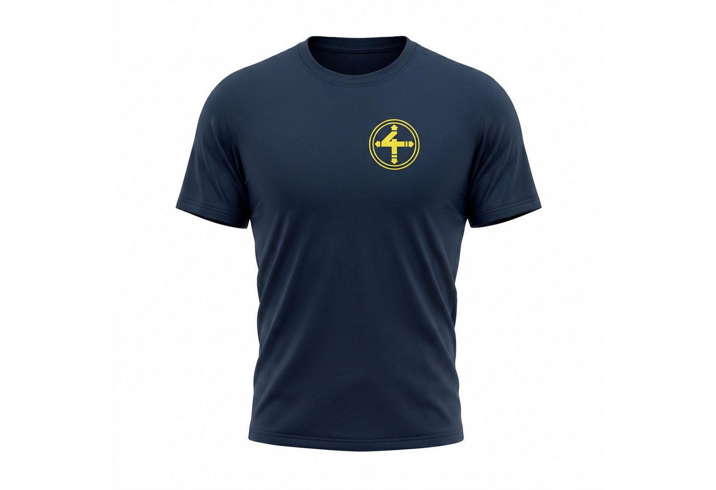 DIE FANTASTISCHEN VIER Kurzarmshirt ´Die Da´ 92 – Dunkelblau Unisex hochwertiger Front- und Rückenaufdruck