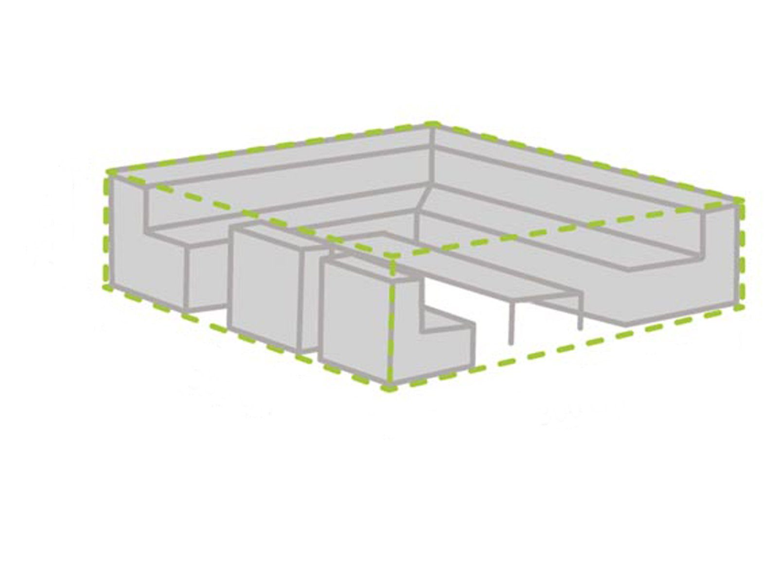 PEREL Gartenmöbel-Schutzhülle (1-St), Abdeckung Lounge-Möbel Wasserfeste Abdeckhaube Eckig 300x300x75cm