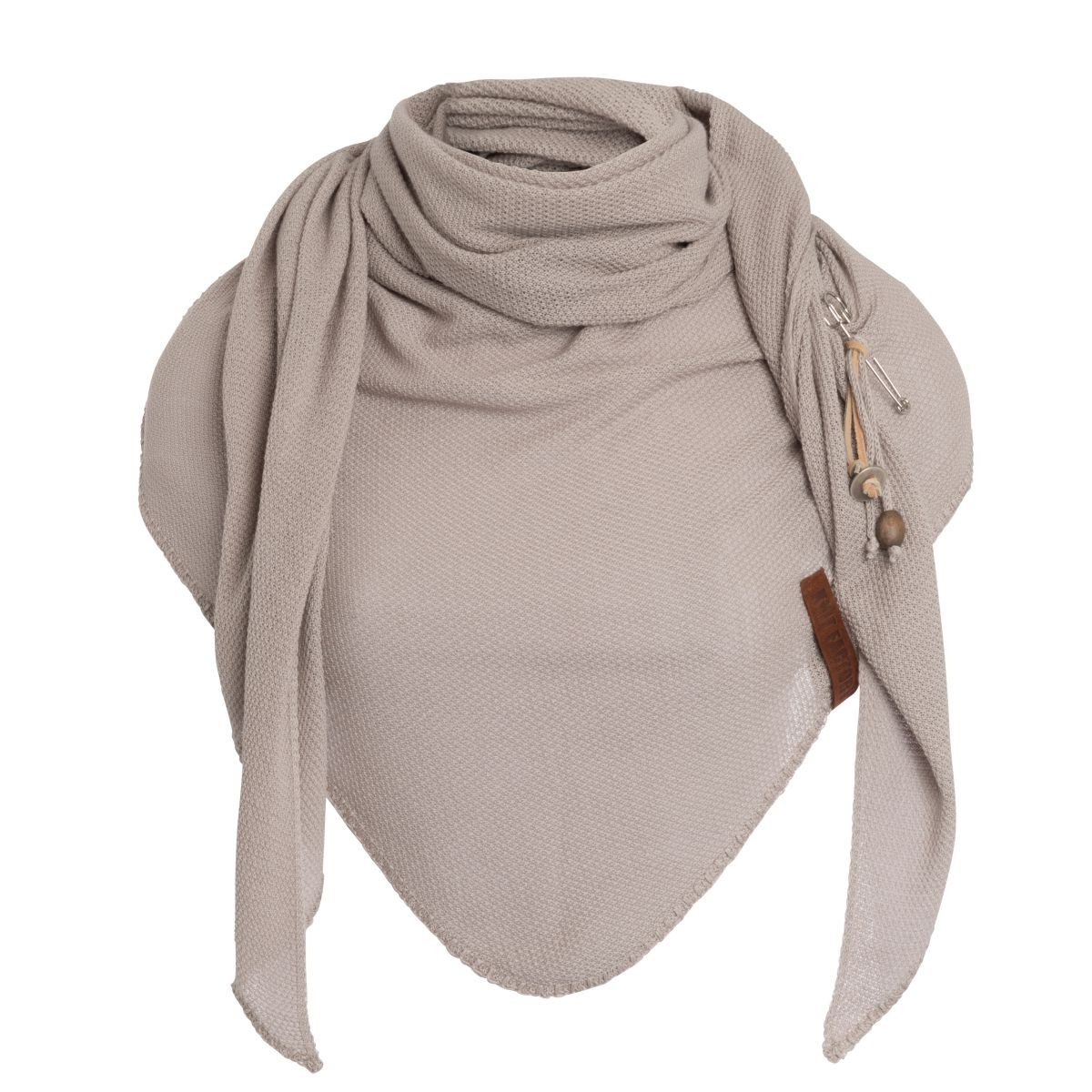 Knit Factory Strickschal Lola Dreieckstuch Kieselgrau, (1-St), Schal Halstuch Dreiecksschal Tuch Strickmode