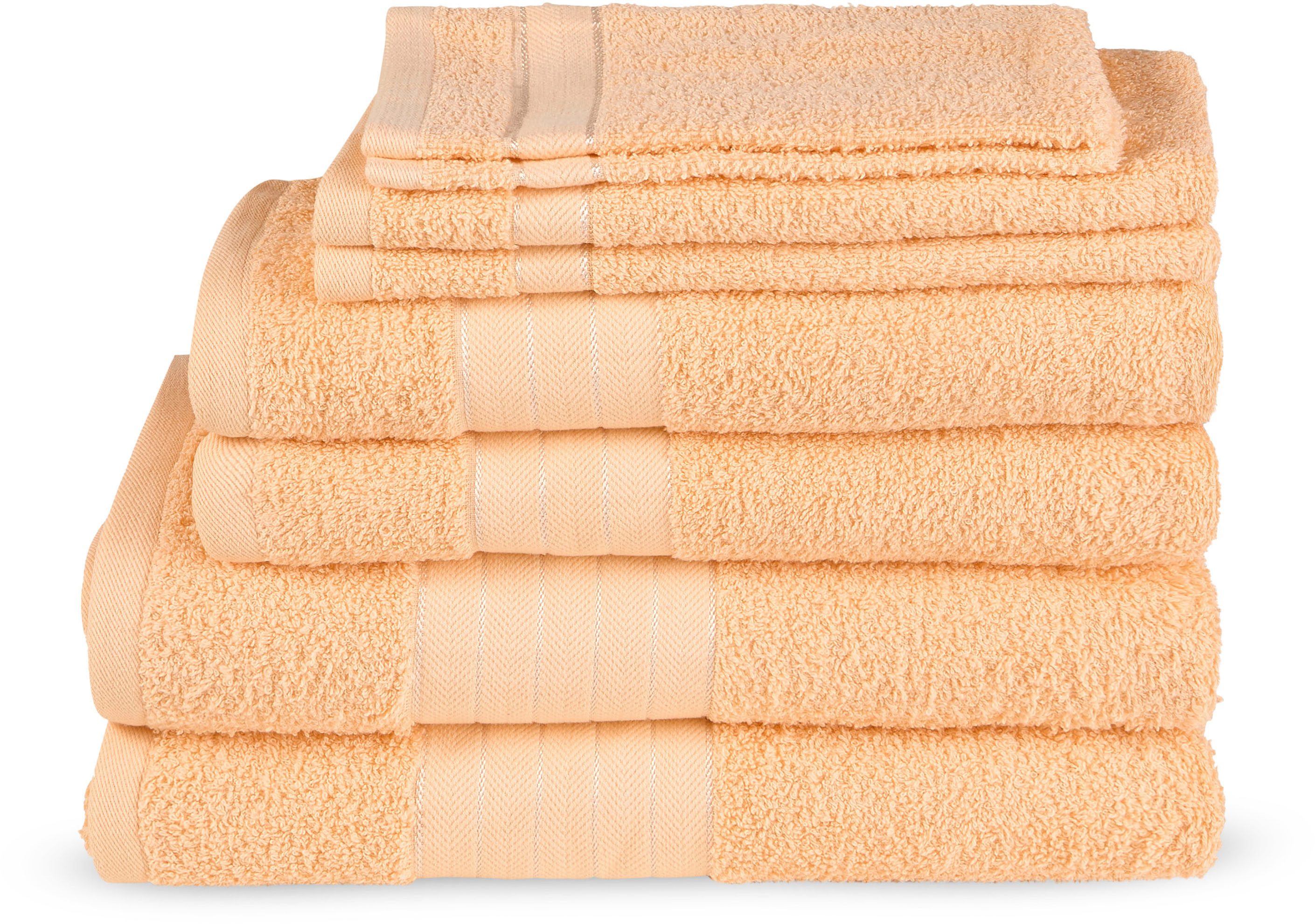 good morning Handtuch Set "Uni" Baumwolle, Walkfrottee, Bordüre, 500 GSM,Ei günstig online kaufen