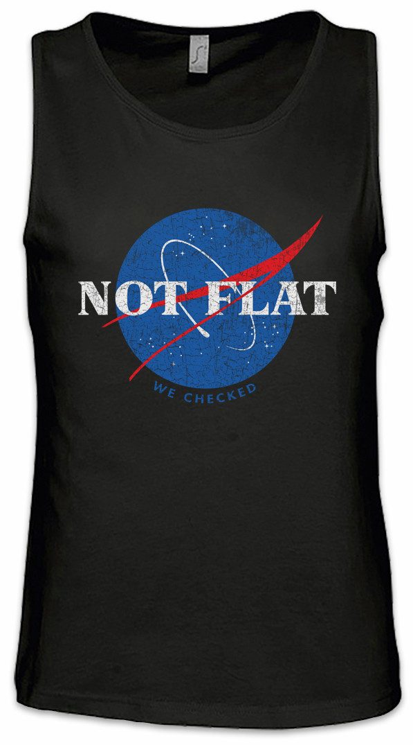 Urban Backwoods Tanktop Not Flat Ärmelloses T-Shirt Flache Earth Erde Scheibe Society Symbol Logo Insigina Schild Samuel