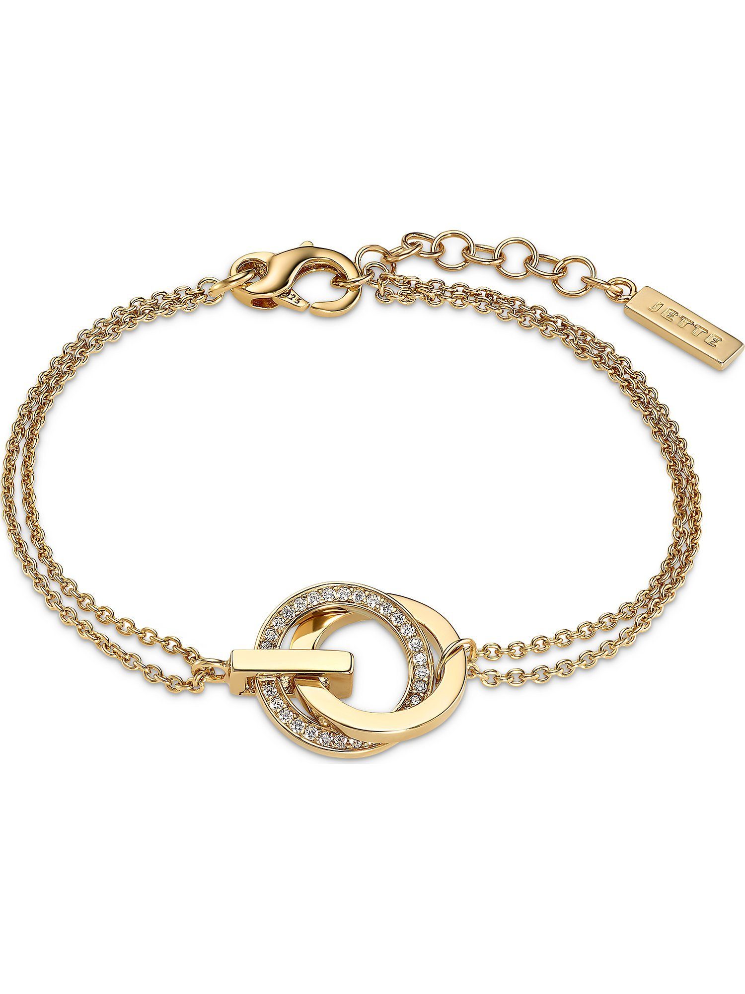 JETTE Armband Silber gelbgold 30 Damen-Armband 925er JETTE modern Zirkonia