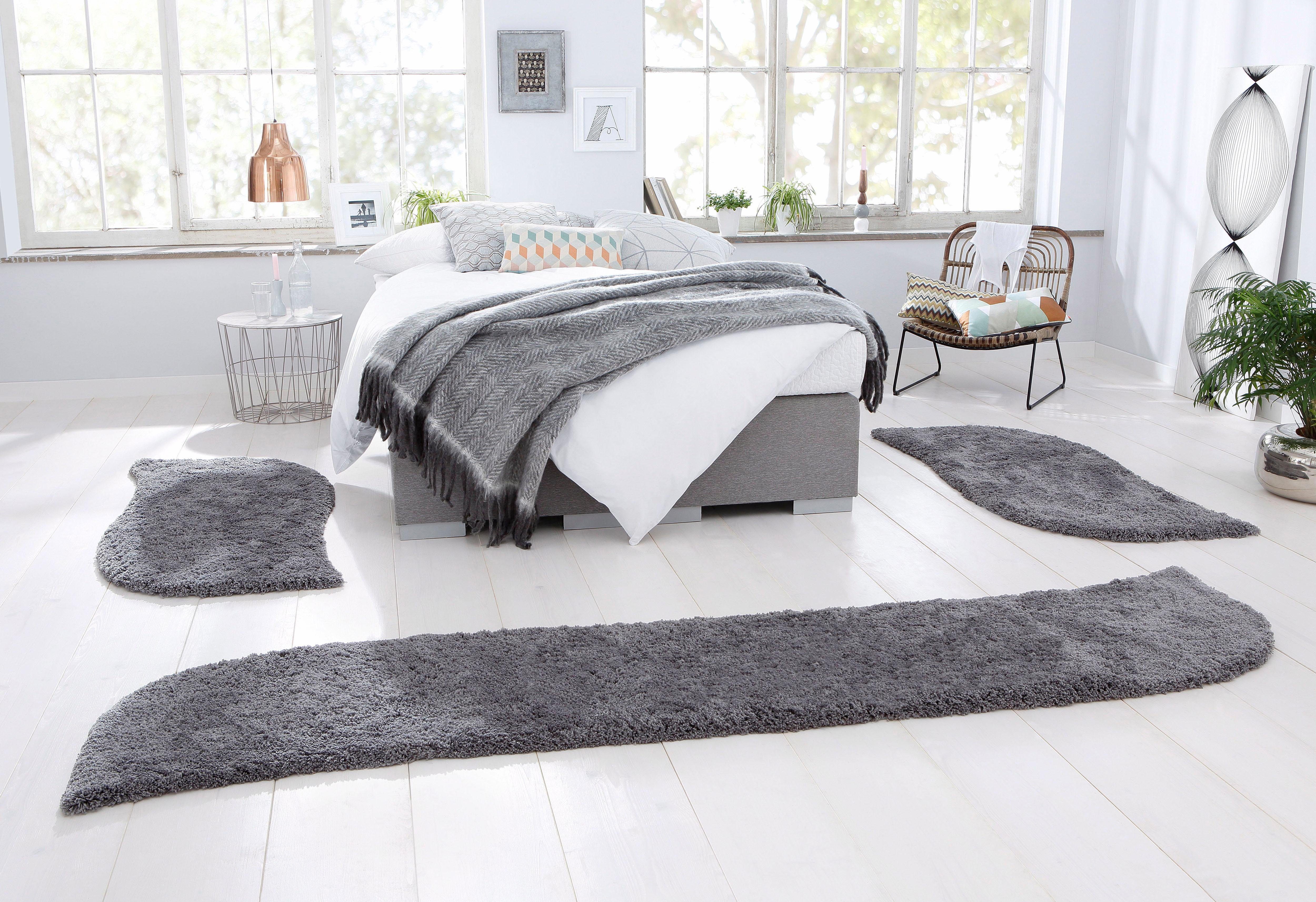 OTTO home Hochflor-Bettumrandung Desner, Höhe 35 mm, (3-tlg), Mikrofaser, weich, flauschig, Schlafzimmer, Bettvorleger, Läufer Set – Bild 2 von 5