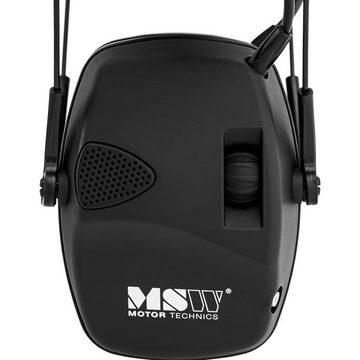 MSW Kapselgehörschutz Lärmschutzkopfhörer mit Außengeräuschregelung, Schwarz