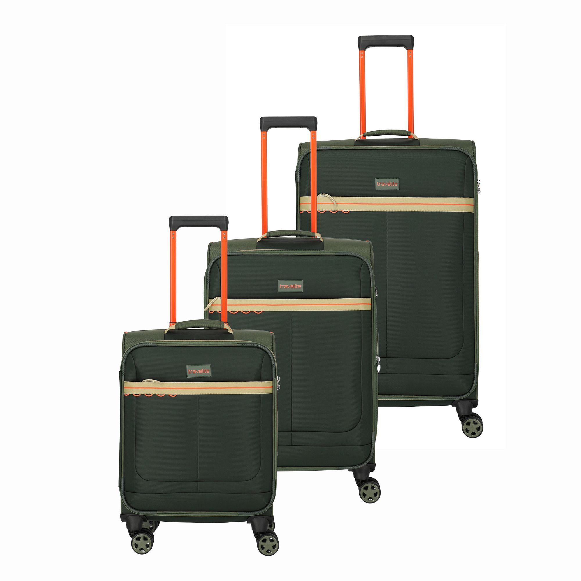 travelite Trolleyset Color Craze, 4 Rollen, (3-teilig, 3 tlg), Polyester