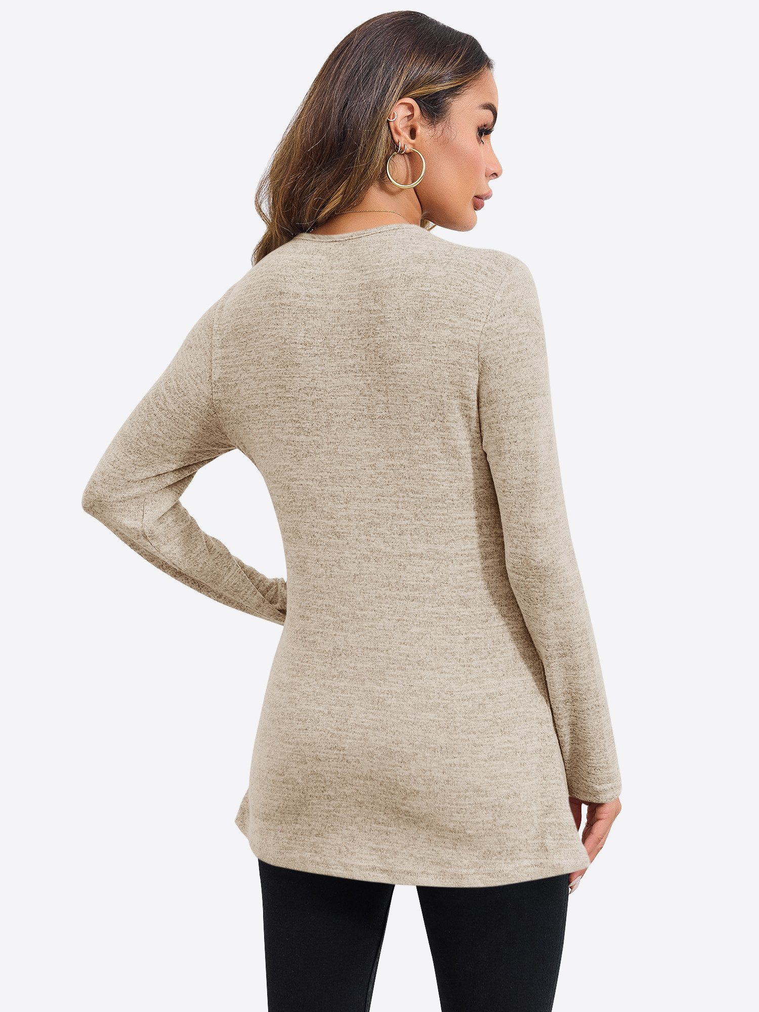 Imily Bela Blusentop Damen Button Down Oberteil mit V-Ausschnitt (Packung, günstig online kaufen