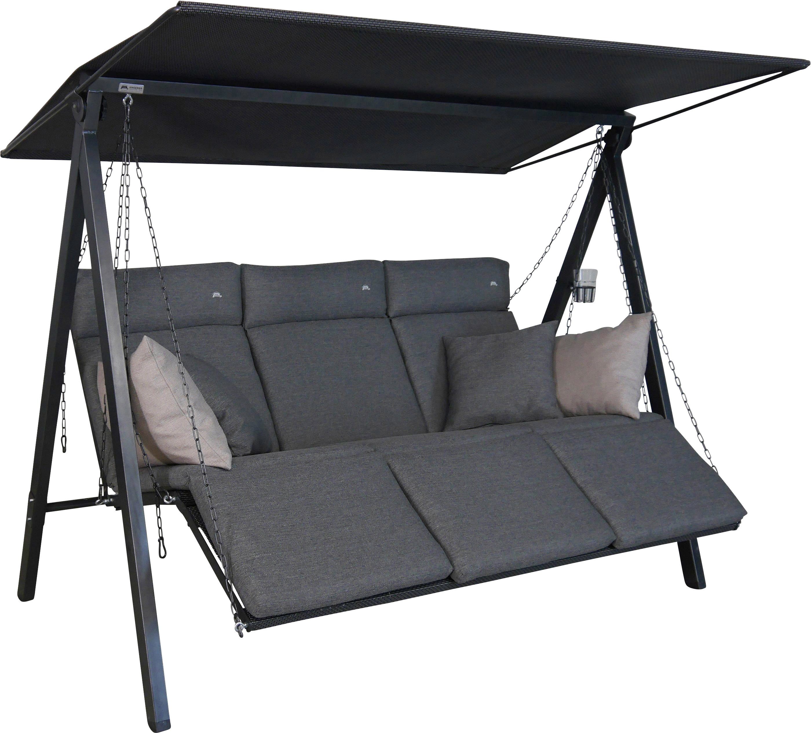 Angerer Freizeitmöbel Hollywoodschaukel Lounge, 3-Sitzer, mehrfach verstellbare Rückenlehne, inkl. Auflagen