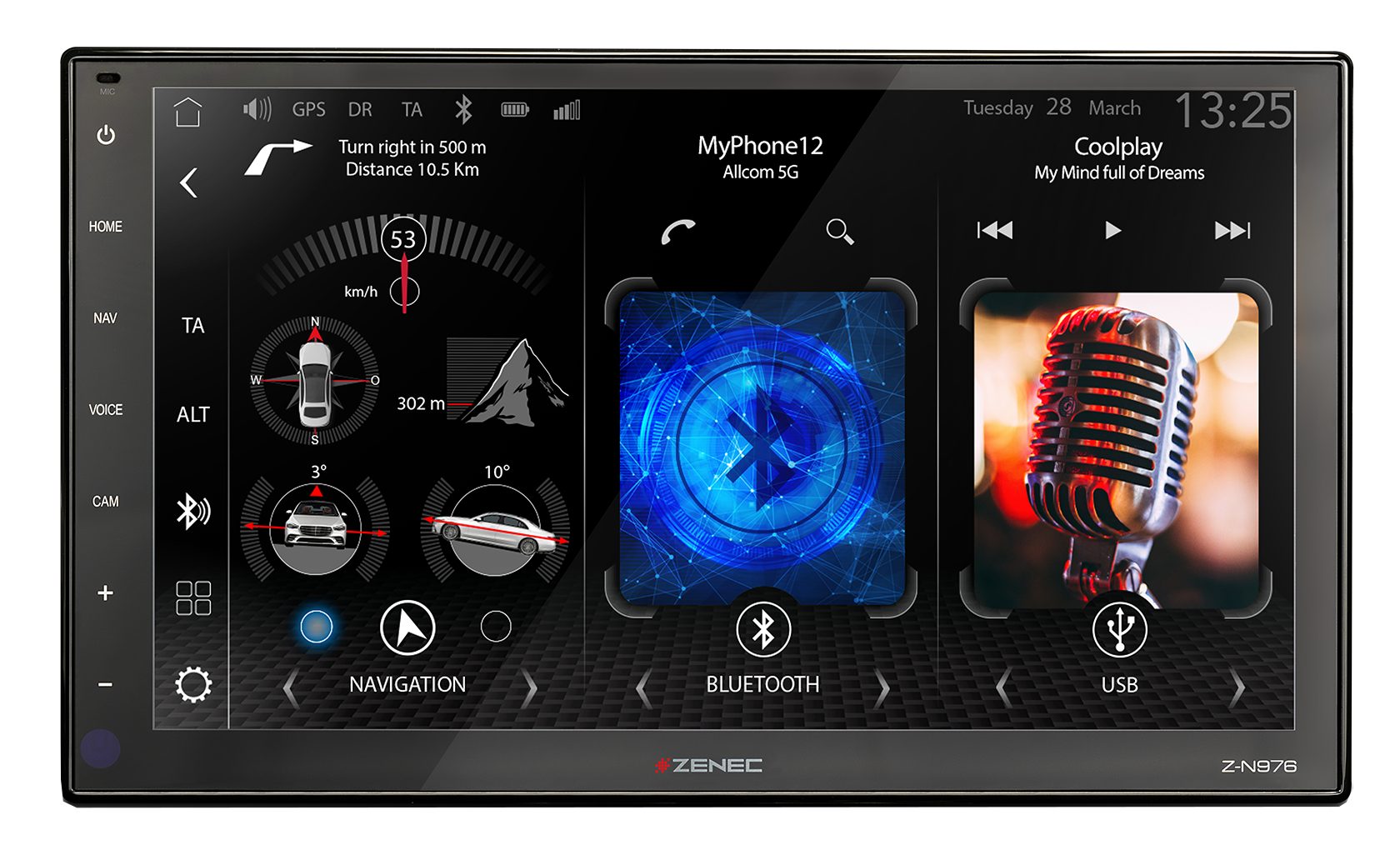 Zenec Zenec Z-N976, 2-DIN Autoradio, Apple CarPlay und Google Android Auto Autoradio (Freisprecheinrichtung)