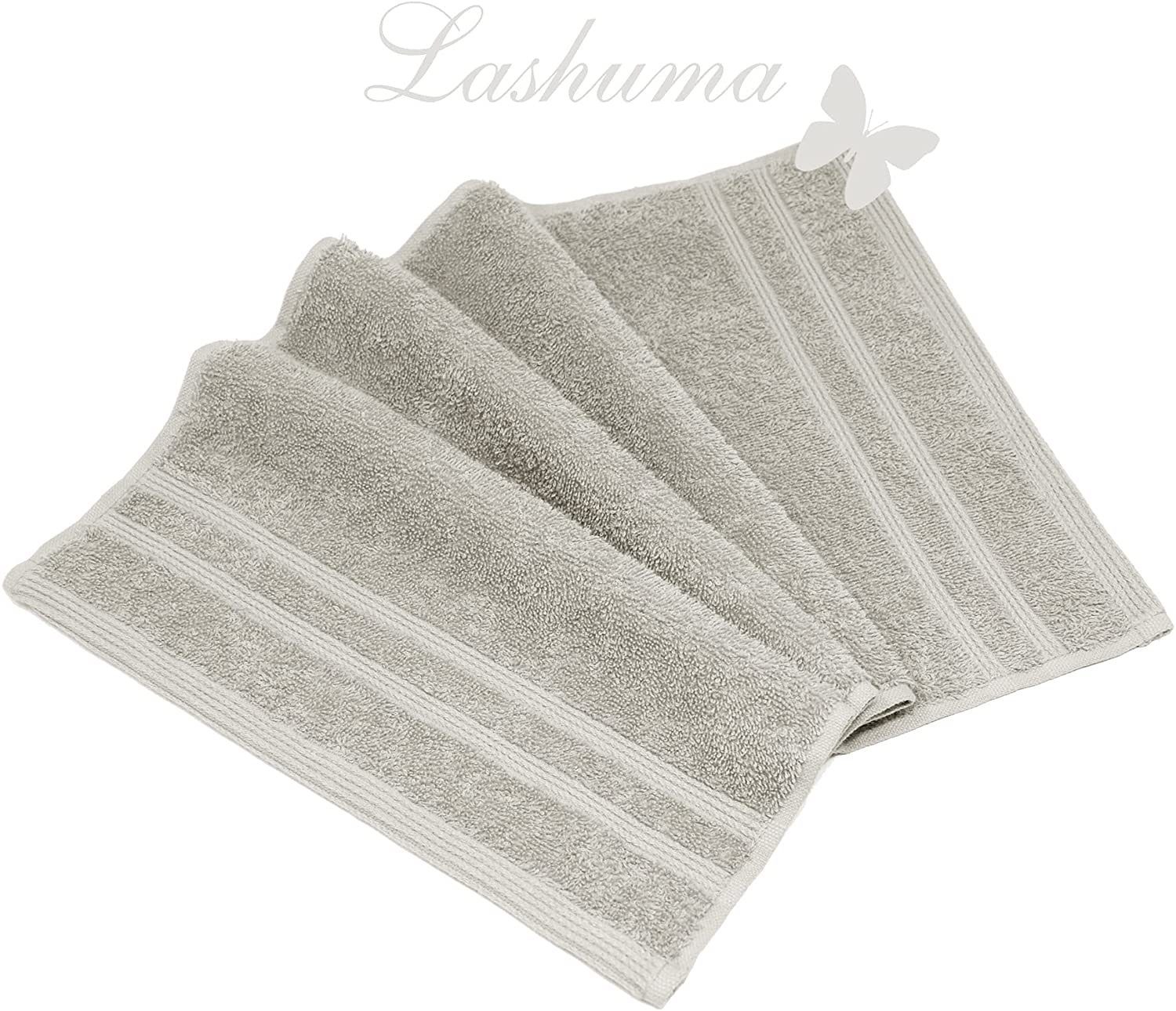 Lashuma Gästehandtücher London, cm Handtücher Frottee Grau Saugstarkes grau Kiesel 30x50 Set (4-St)
