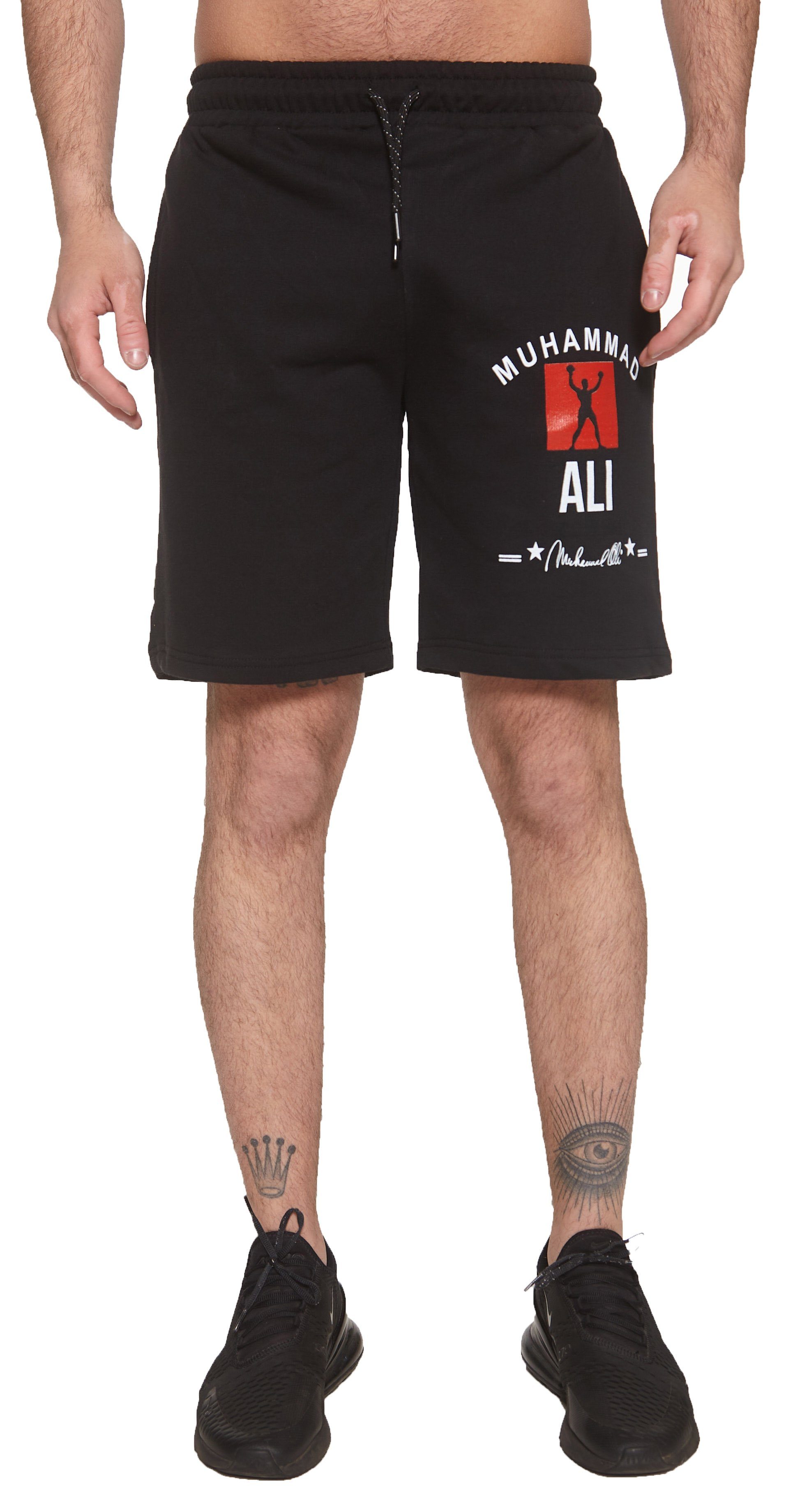 John Kayna Shorts Herren Short Muhammad Ali Jogging Hose Jogger (Kurze Hose Bermudas Sweatpants, 1-tlg., mit modischen Schnitten und Designs) Freizeit Casual Urban Black