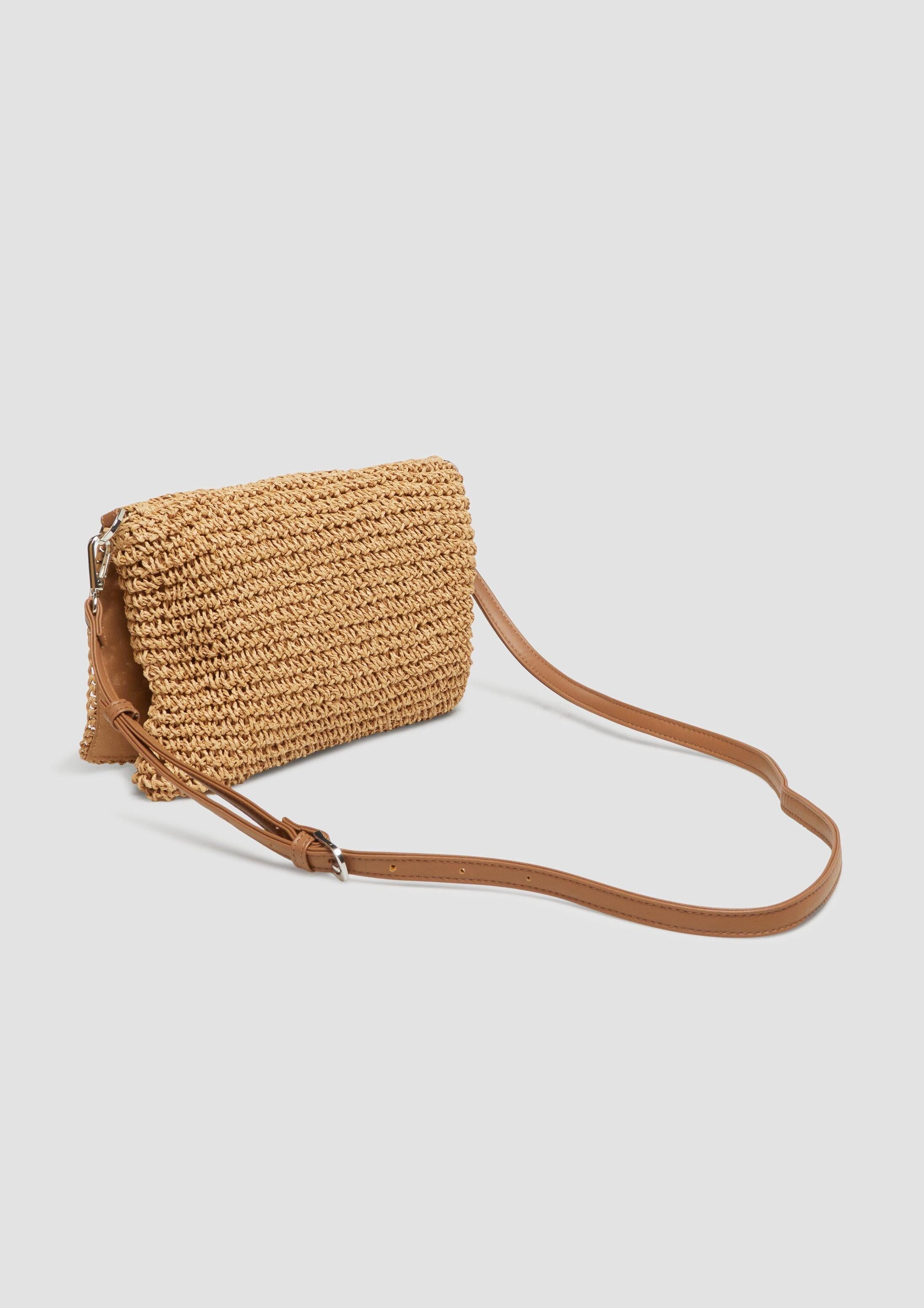 s.Oliver Umhängetasche Tasche, Florale Clutch aus Papier mit abnehmbarem Gurt