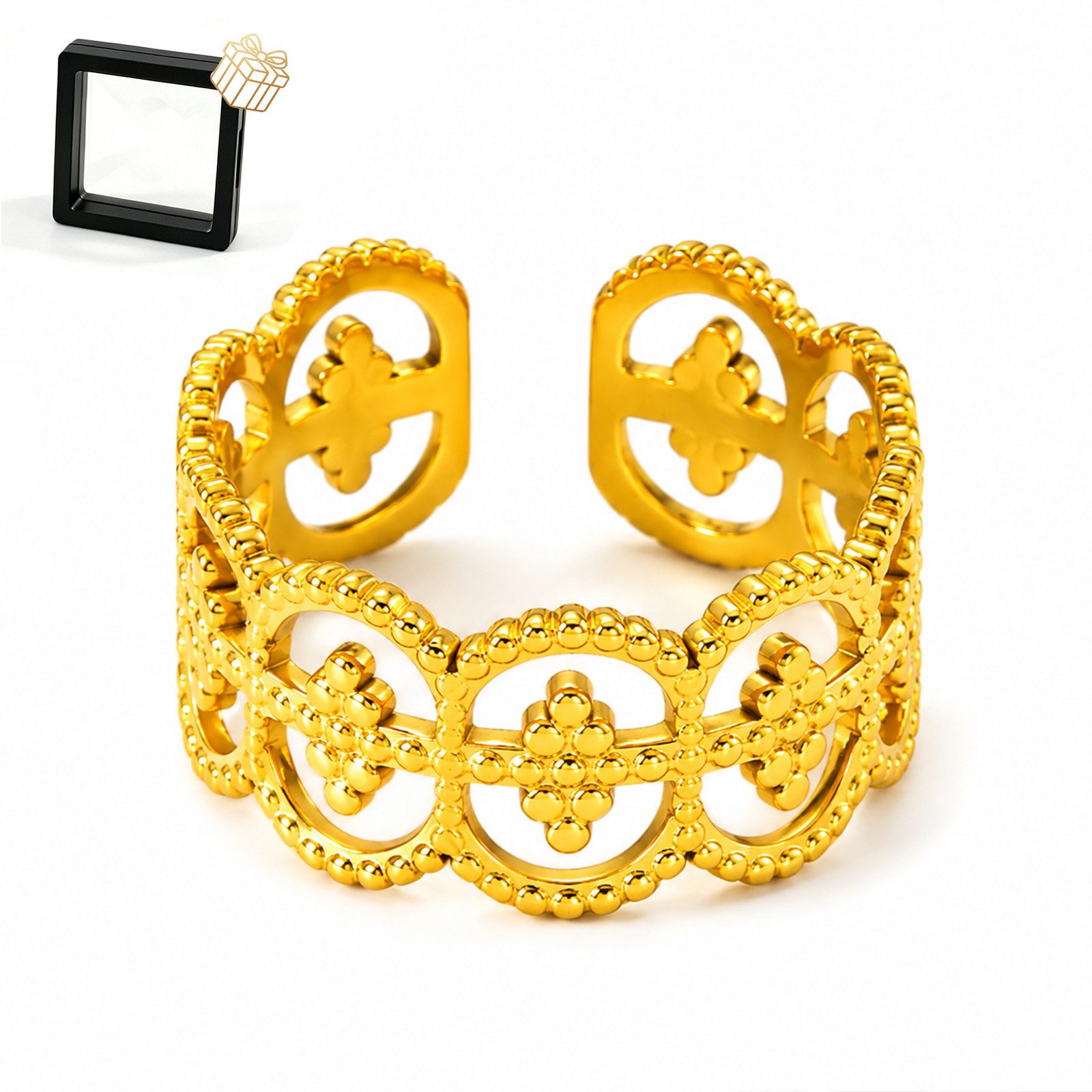 MOPUEA Fingerring Fingerring Verstellbarer Spaltring für Frauen, Vintage Court Style (Verstellbarer Titan-Stahl-Ring für Damen Herren und Jugendliche ideal, 1Titan-Stahl-Ring 17,5 mm Durchmesser offen leicht und verstellbar pur), Verstellbar, kratzfest hypoallergen leicht langlebig und pflegeleicht.