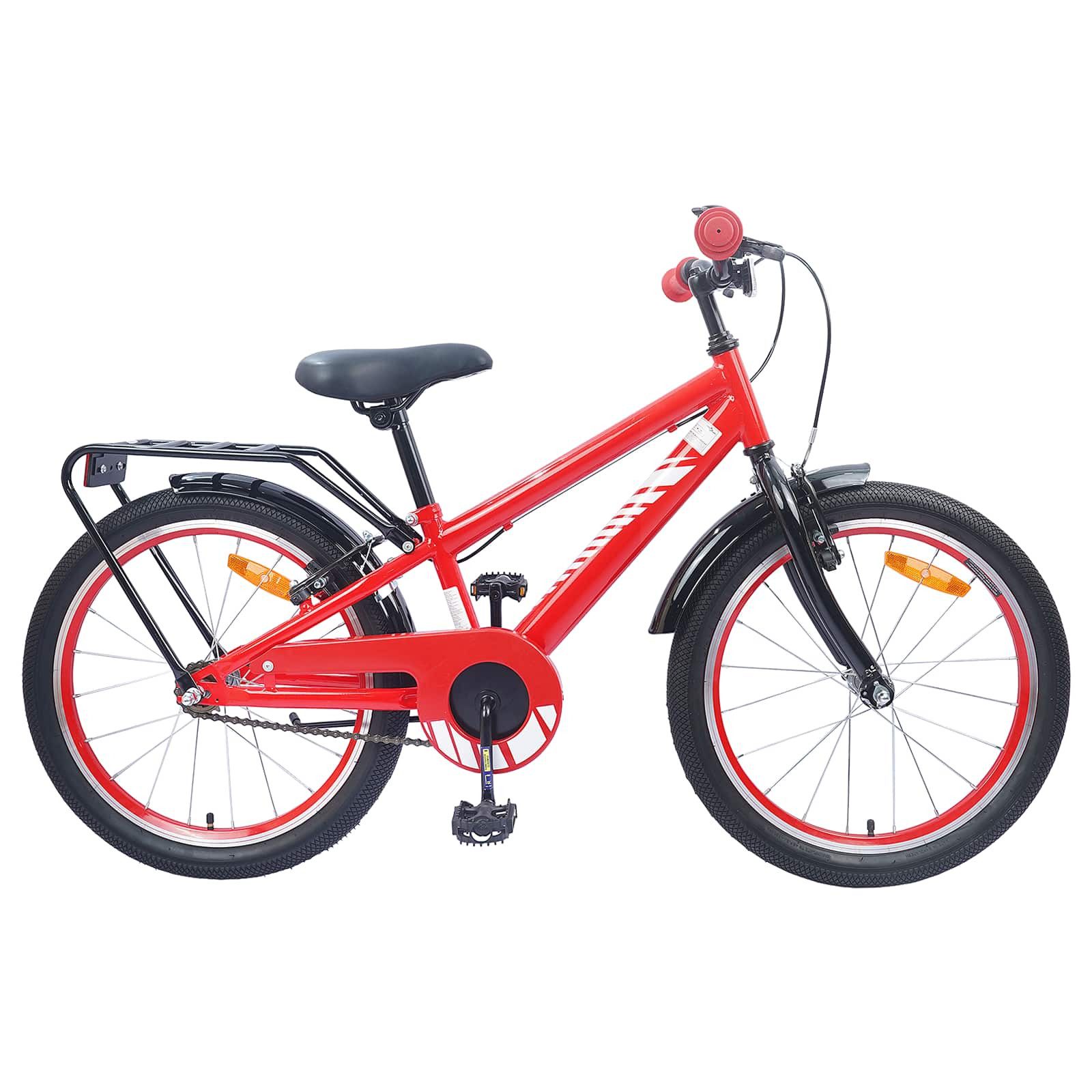 vidaXL Kinderfahrrad 123 x 51 x 78 cm Kinderfahrrad 18 Zoll für 5-7 Jahre alt Rot