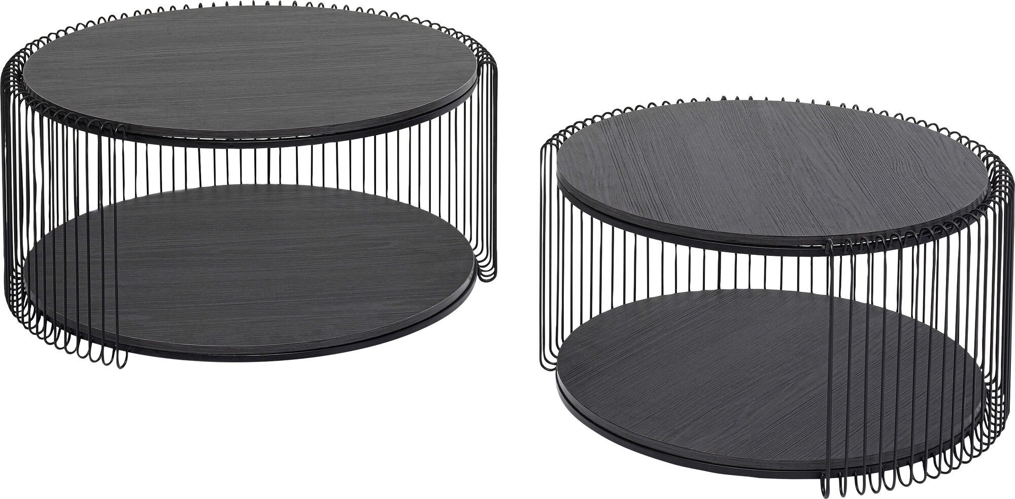 Couchtisch Couchtisch Wire Double Schwarz Wood (2/Set)