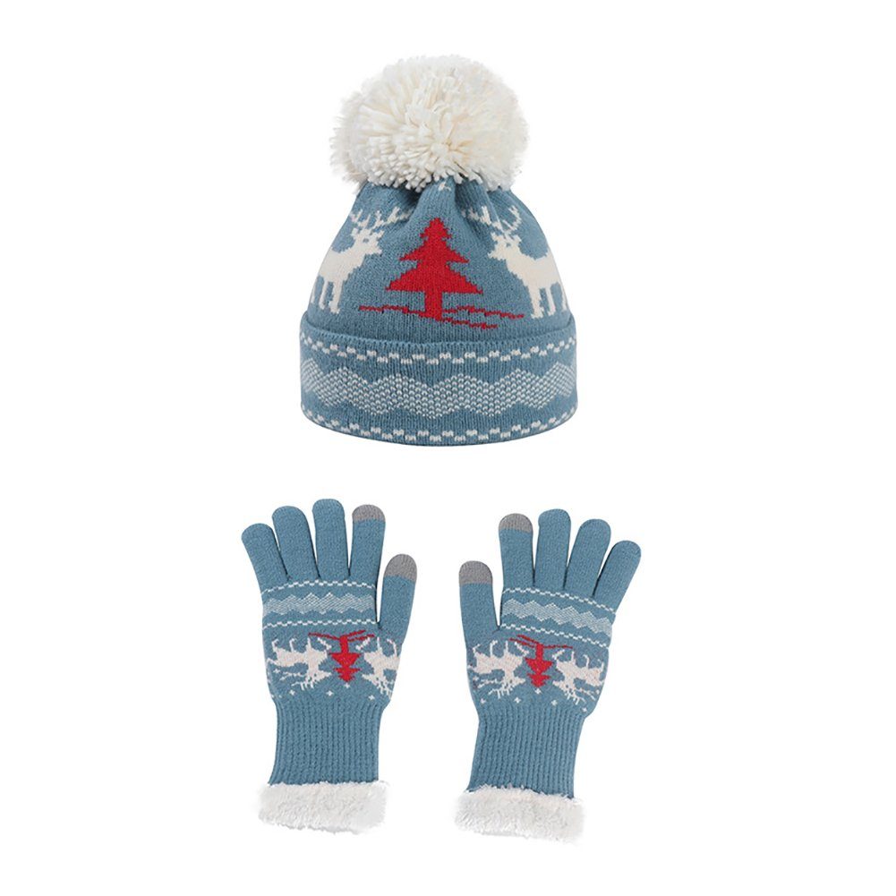Set Set Mütze und Strickmütze, dreiteiliges Strickhandschuhe Handschuhe Handschuh, LYDMN Warm Schal 3-teiliges Schal Winter