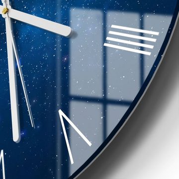 DEQORI Wanduhr 'Nächtlicher Sternenhimmel' (Glas Glasuhr modern Wand Uhr Design Küchenuhr)