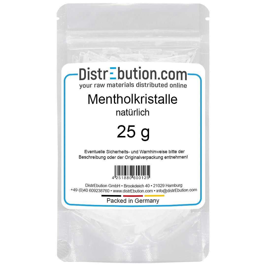 DistrEbution Sauna-Aufgussset Mentholkristalle aus 100% Minzöl, 10g Reines Menthol, Sauna Aufguss (1-tlg) Leicht dosierbar in Kristallen