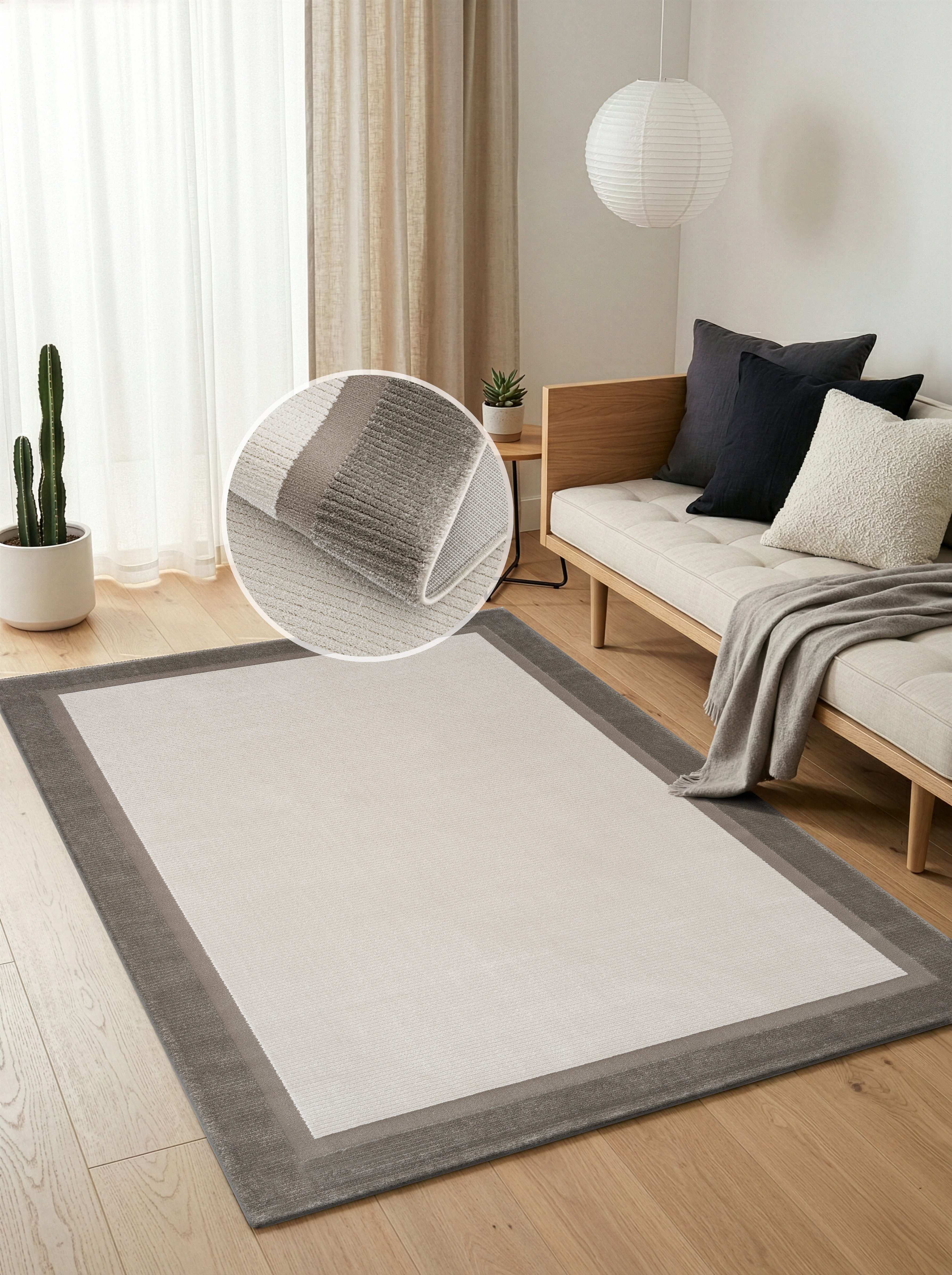 Calvin Klein home Teppich Dark Pulse, mit Rahmen, Designerteppich, rechteckig, Höhe: 6 mm, elegantes Design, Wohnzimmer, Schlafzimmer, Esszimmer