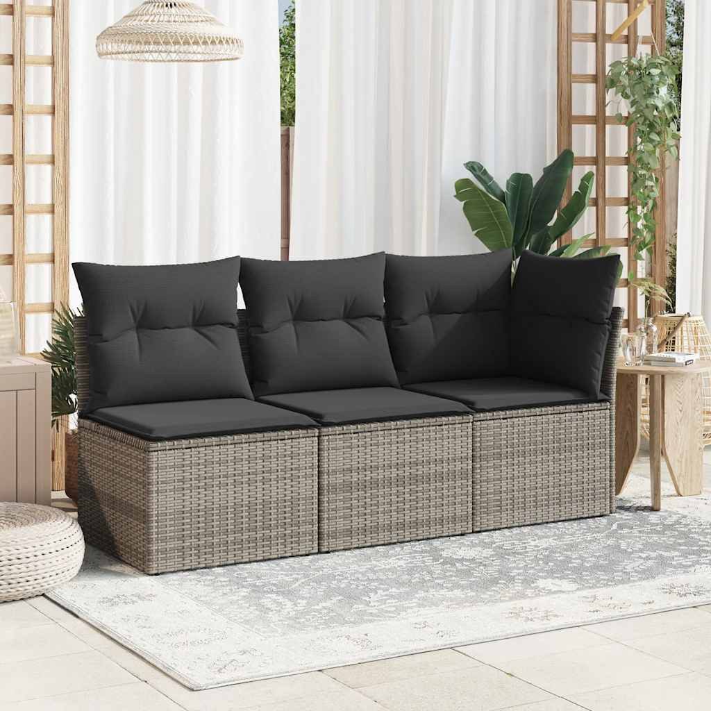 vidaXL Loungesofa Gartensofa mit Kissen 3-Sitzer günstig online kaufen