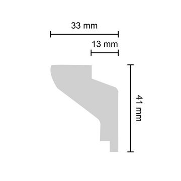 Decosa Zierleiste Decosa Lichtleiste G37 (Kathleen), weiß, 33 x 41 mm Länge 2 m, Kleben, Polystyrol (Styropor), 1-St., Für LED-Stripes zur indirekten Beleuchtung
