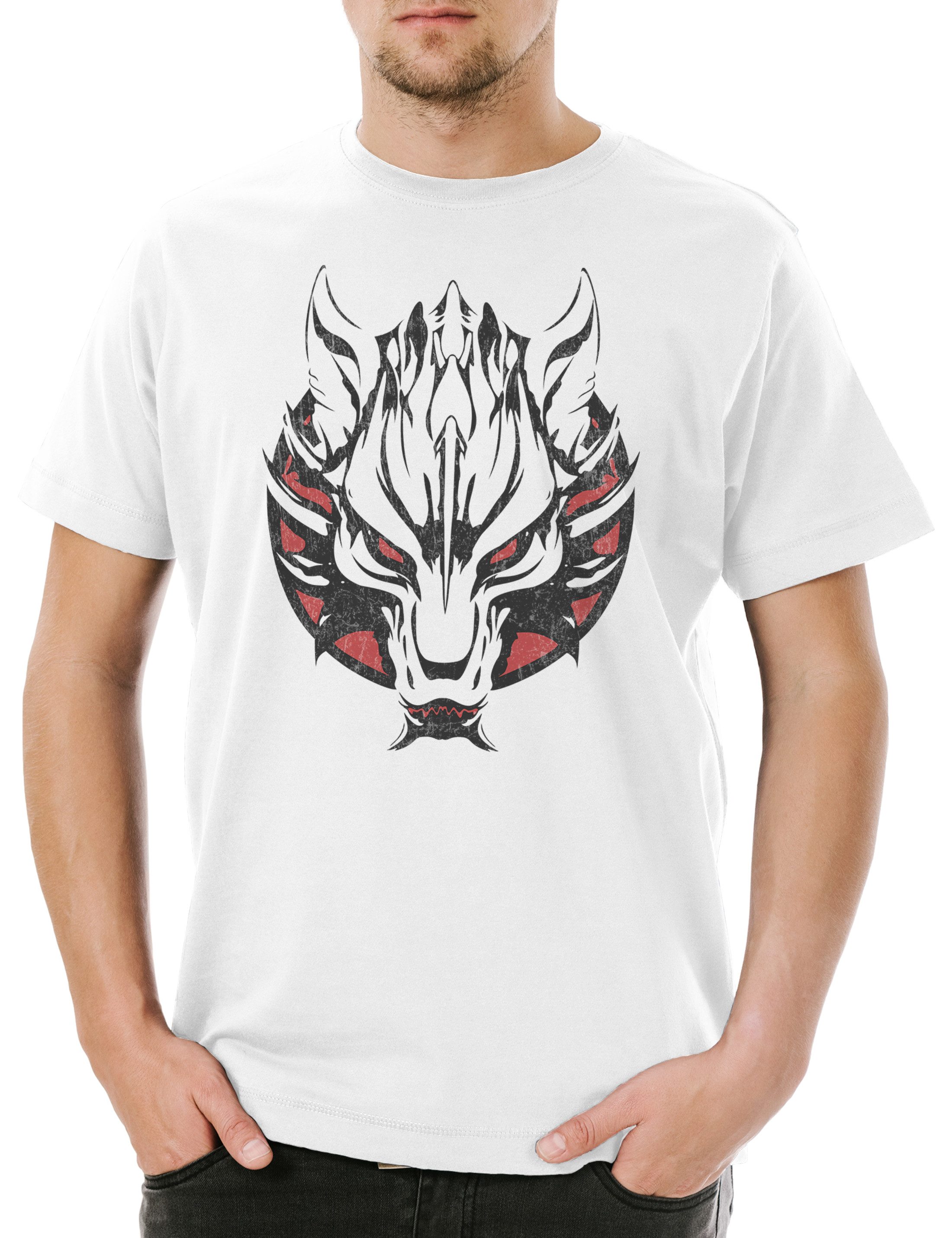 Print-Shirt Fenrir Wolf I Herren T-Shirt Fenris Walhalla Odhin Wikinger Vikings