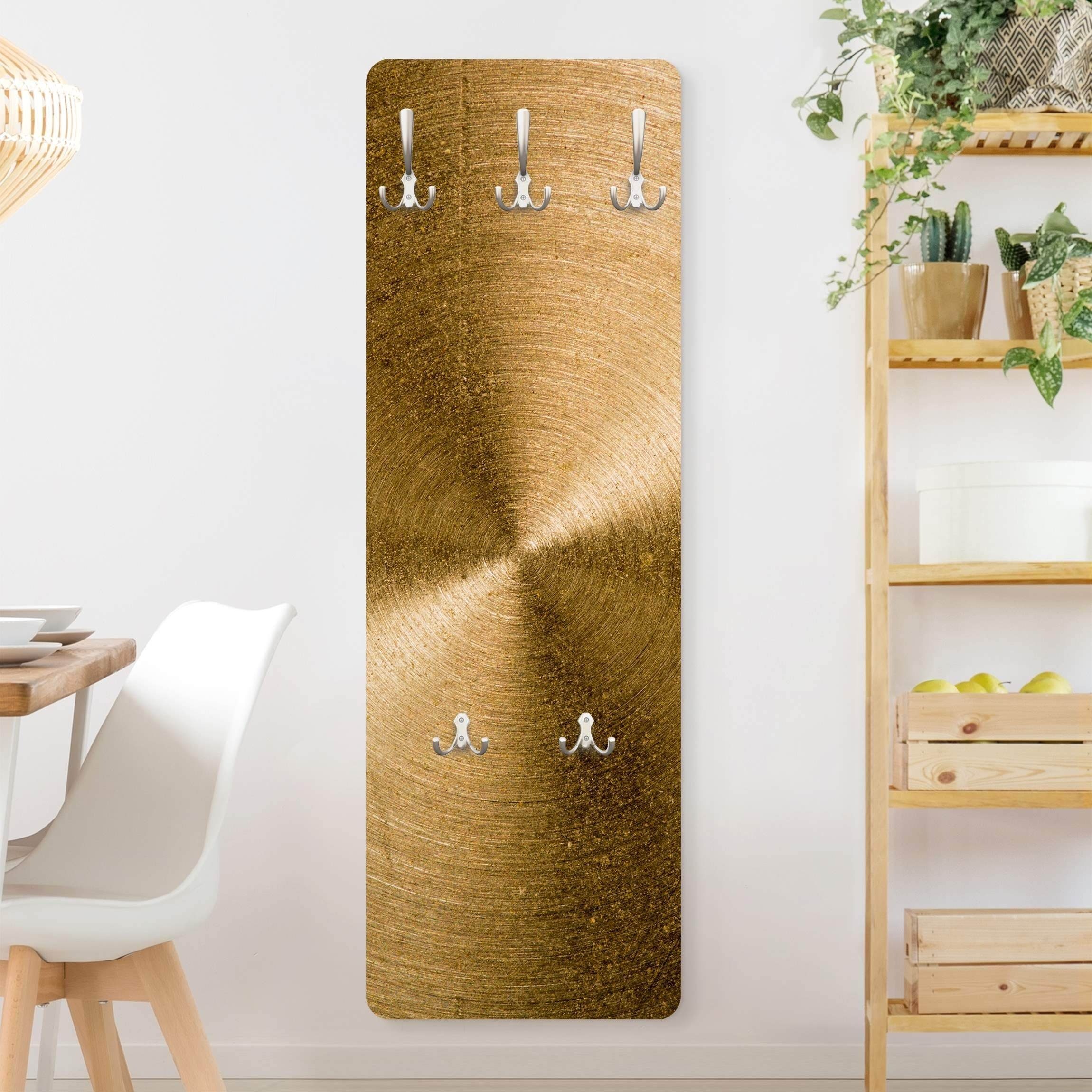 Bilderdepot24 Garderobenpaneel gold Muster Goldener Kreis gebürstet Design günstig online kaufen