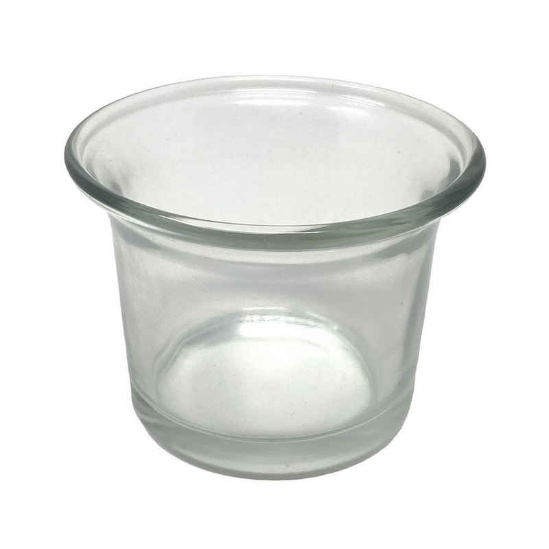 DanDiBo Teelichthalter 1x Teelichtgläser Teelichthalter Glas Teelichtglas Klar geschwungen 4,5 cm hoch Kerzenhalter