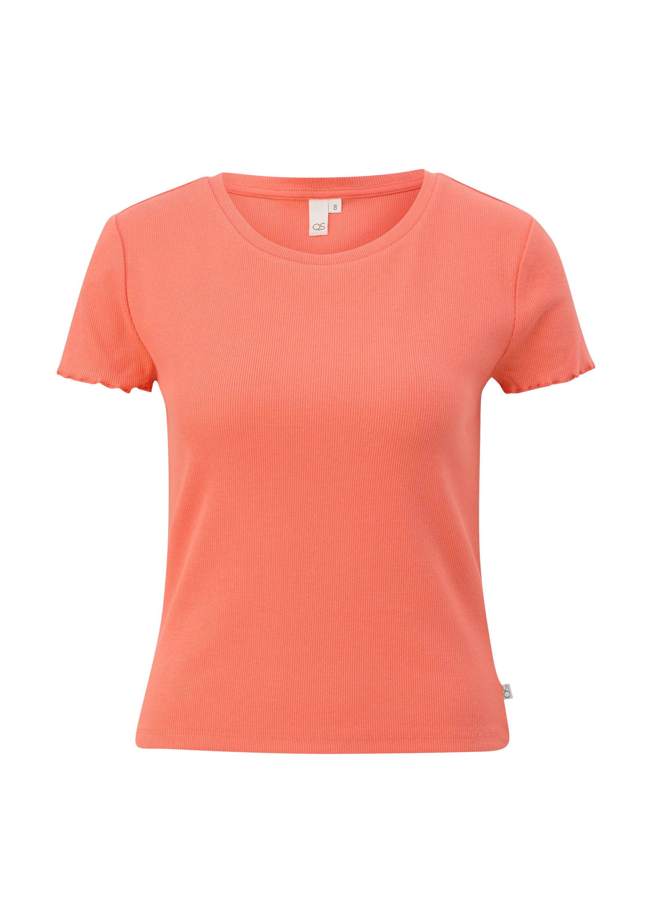 QS Kurzarmshirt T-Shirt T-Shirt mit Rollsaum-Ärmeln günstig online kaufen