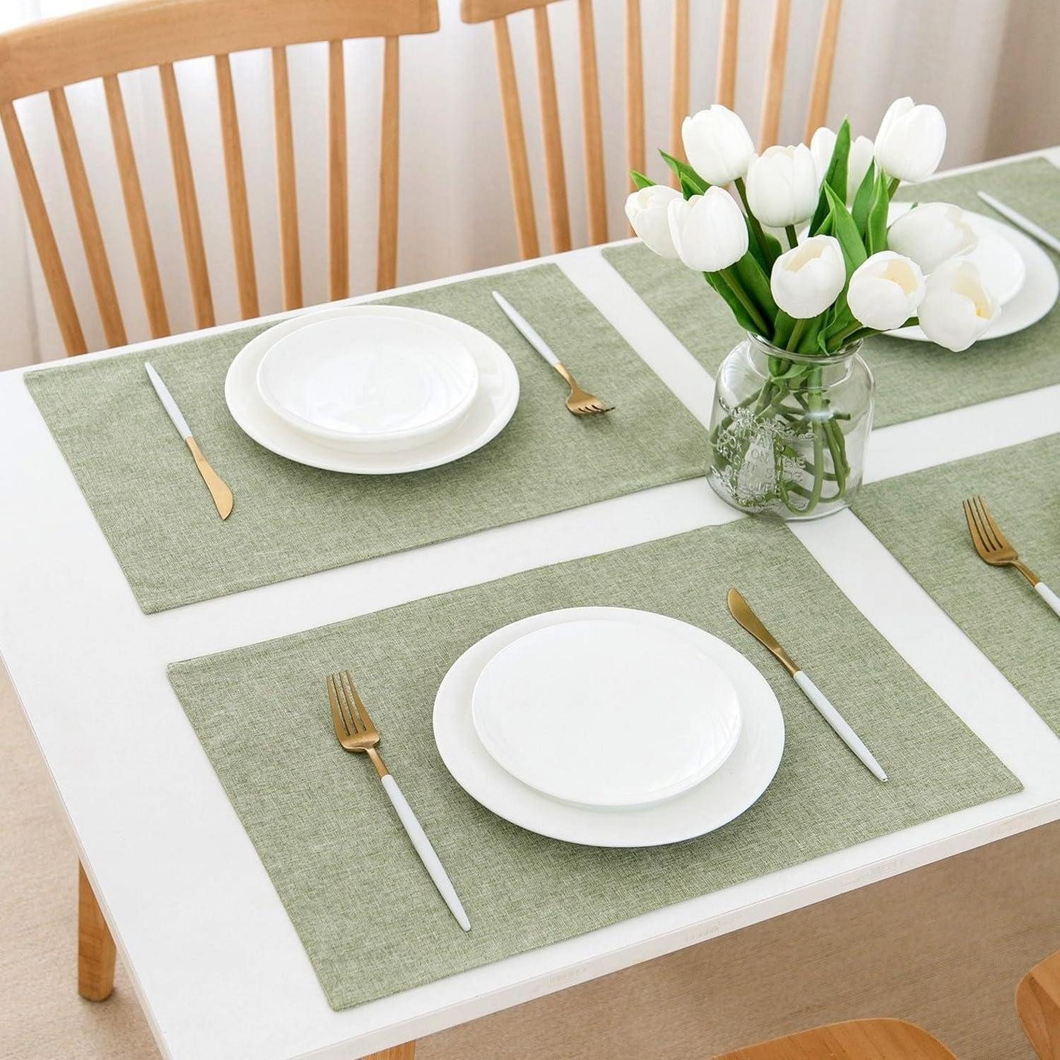 LuxusKollektion Platzset Platzset Tischset Platzdeckchen Stoff 33 x Cd-17 4er Set