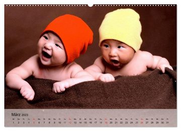 CALVENDO Wandkalender Süße Babys. Hurra, wir sind da! (Premium, hochwertiger DIN A2 Wandkalender 2023, Kunstdruck in Hochglanz)