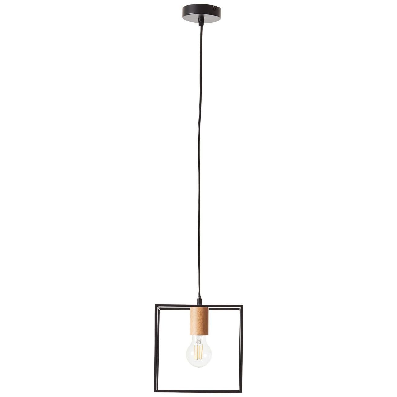 Brilliant Pendelleuchte Arica, 6 Lampe, E27, Pendelleuchte 20x20cm schwarz/holzfarbend, 1x Arica A60