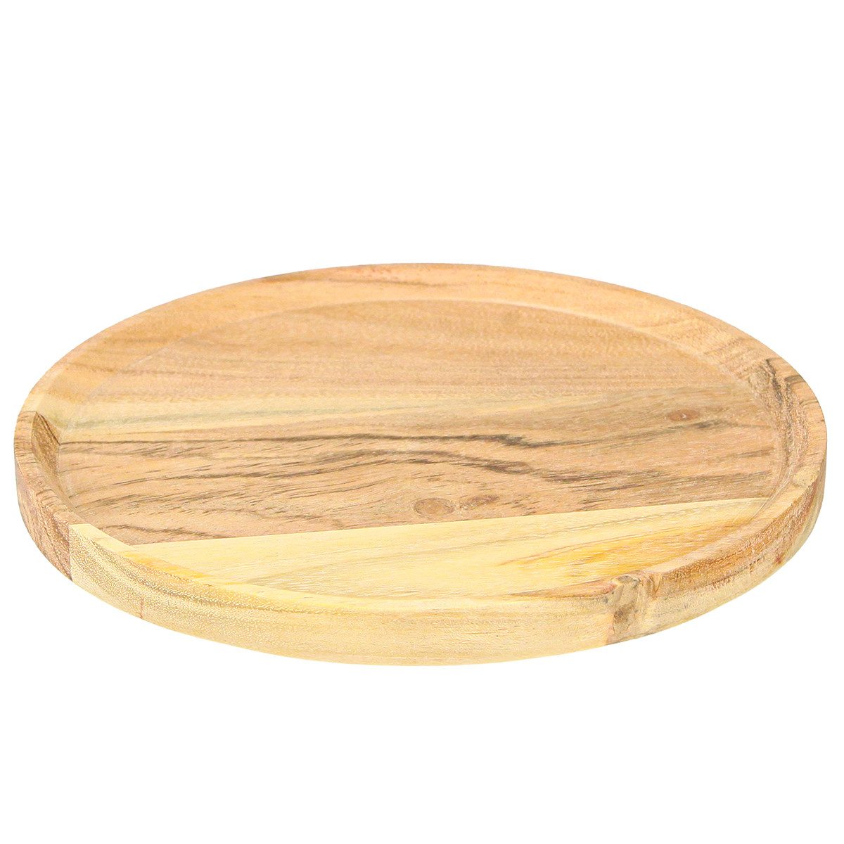 Florists Products Dekokorb Deko Tablett Holz Akazie Natur Rund Ø20cm Boho Stil