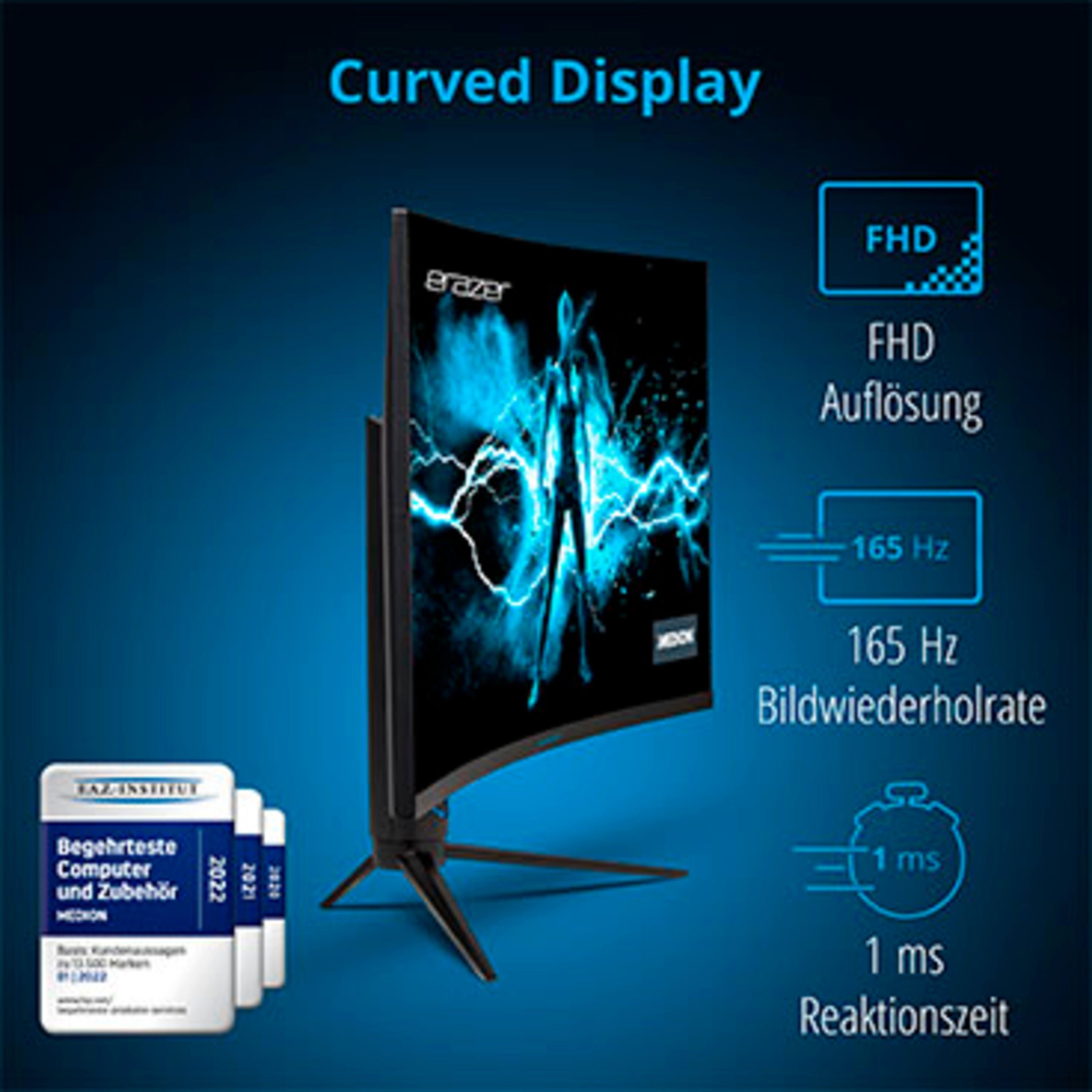 Medion® MEDION® ERAZER® Spectator X20 80 cm (32) Monitor X20 (MD 22093) Gaming-Monitor (80 cm/31.5 ", 1920x1080 px, 1080p Full HD, 1 ms Reaktionszeit, 165 Hz, Full-HD Display 165Hz, SPECTATOR X20)
