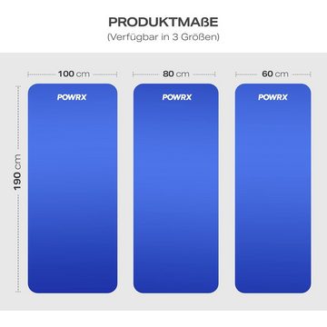 POWRX Yogamatte Gymnastik- & Yogamatte Dunkelblau, 190x60x1cm inkl. Tragegurt + Tasche, Dunkelblau 190 X 60 X 1 Cm