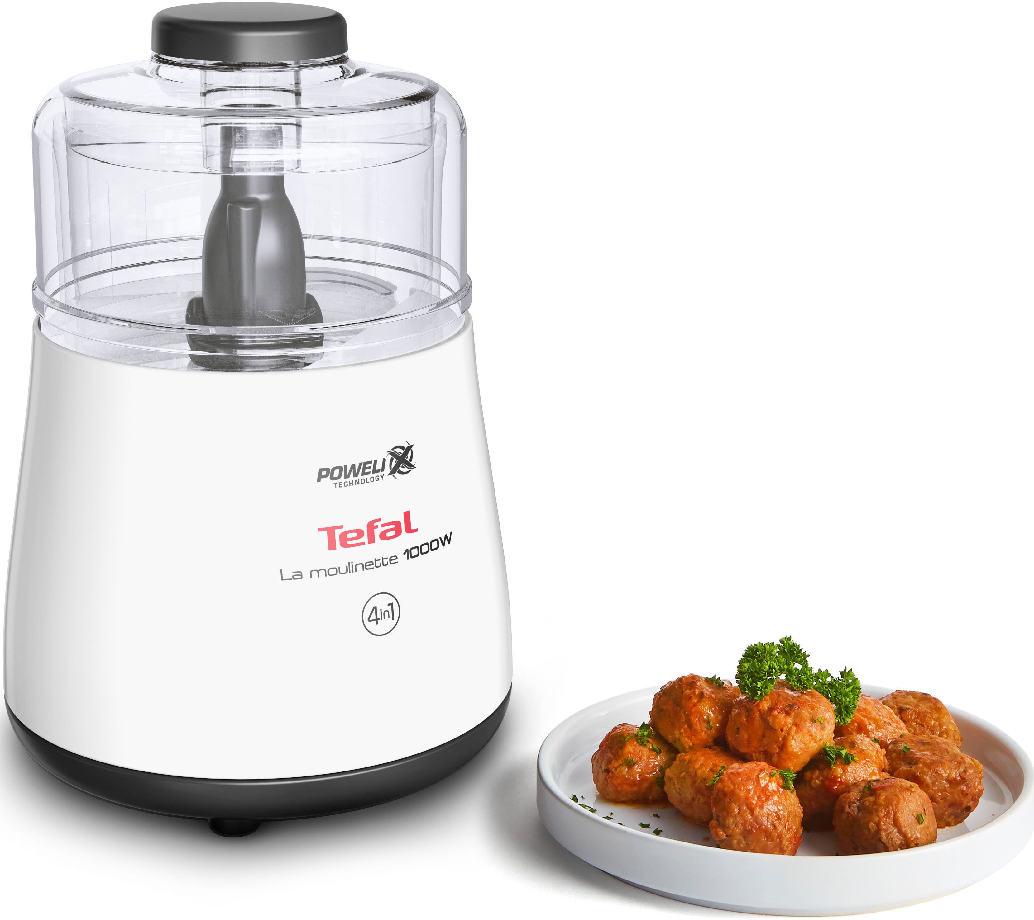 Tefal Zerkleinerer DPA130 La Moulinette, 1000 W, 300g Kapazit&auml;t, 360&deg;-Deckel, transparenter Beh&auml;lter