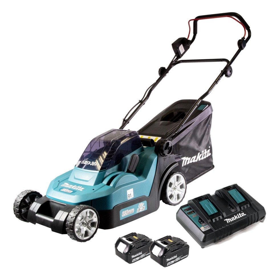 Makita Akkurasenmäher DLM 382 PM2 Akku Rasenmäher 36 V (2x 18 V) 38 cm 40 l günstig online kaufen
