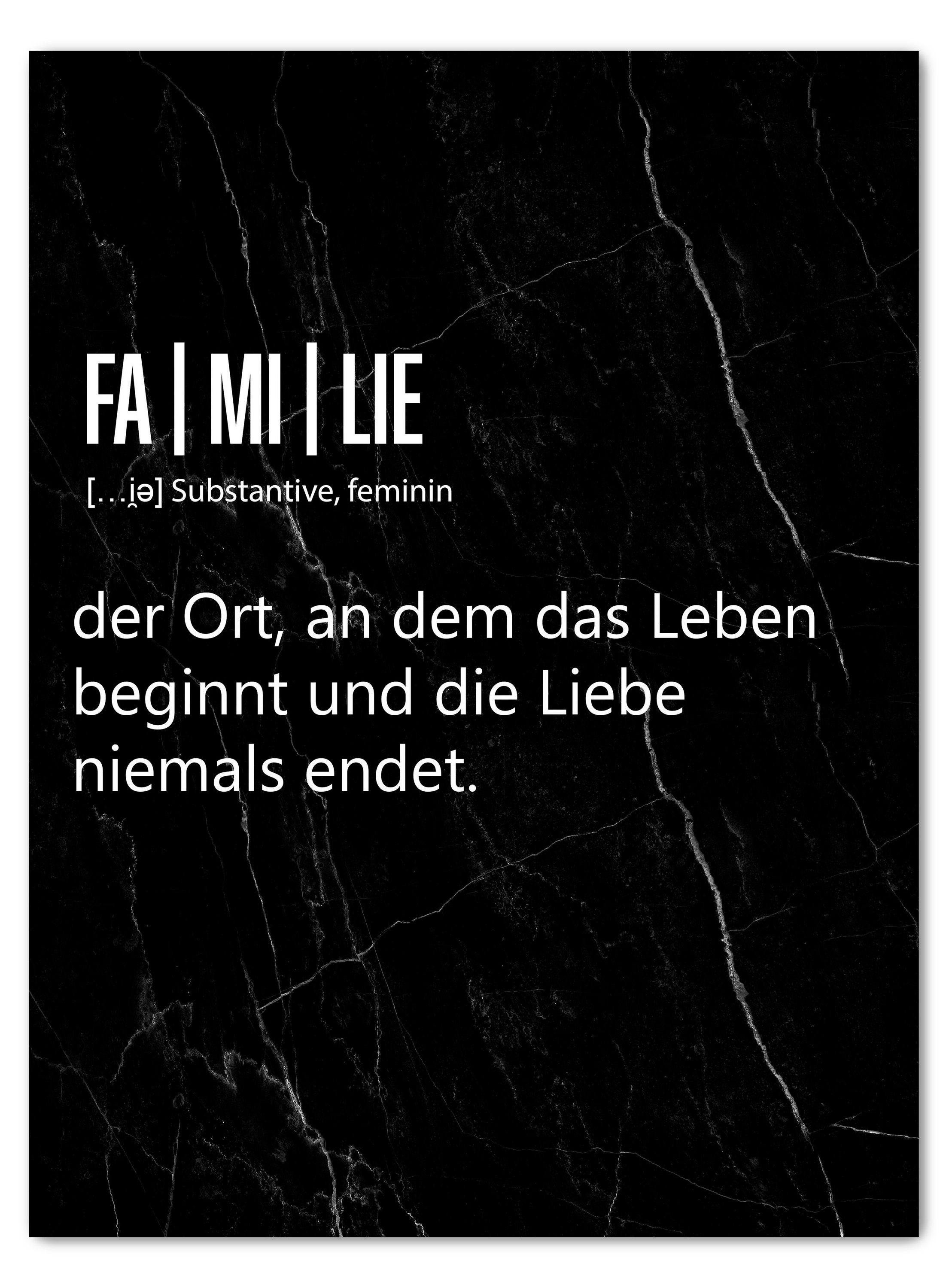 wandmotiv24 Leinwandbild Familie, Hochformat, Wortdefinition, Familien