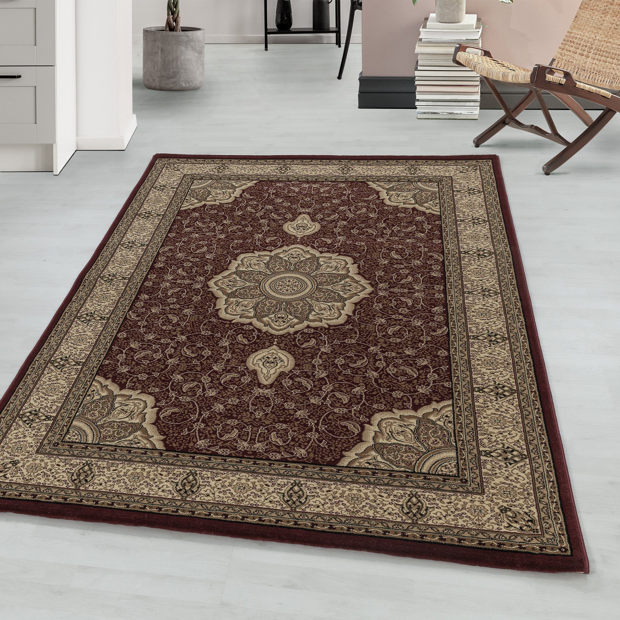 Teppich Orientalisch Design, Teppium, Rechteckig, Höhe: 9 mm, Orient Teppich Wohnzimmer Orientalisch Design Kurzflor Pflegeleicht