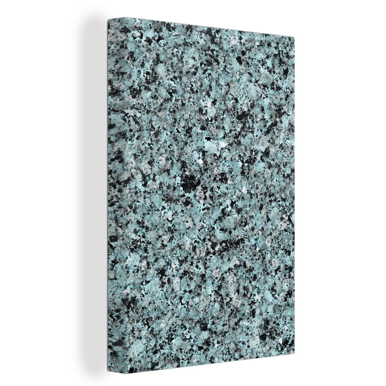 OneMillionCanvasses® Leinwandbild Granit - Kristall - Schwarz - Blau, (1 St), Leinwandbild fertig bespannt inkl. Zackenaufhänger, Gemälde, 20x30 cm