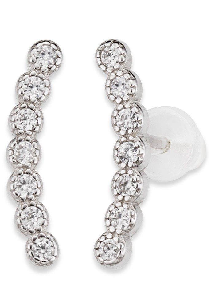 Bruno Banani Paar Ohrstecker Schmuck Geschenk Silber 925 Ohrschmuck Ohrringe Ear Climber, mit Zirkonia (synth)