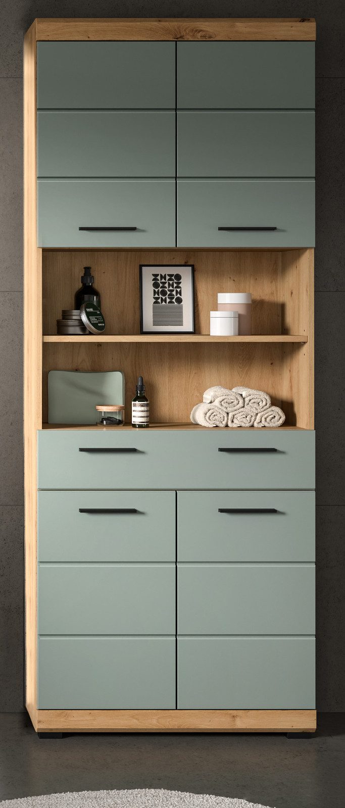 Inn.Furn Hochschrank Shawn (Badschrank in Salbei günstig online kaufen