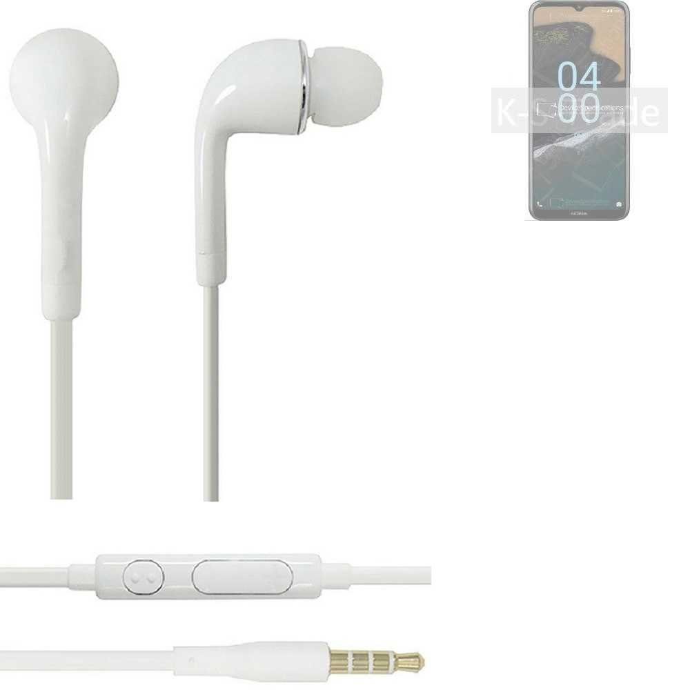 K-S-Trade für Nokia G400 5G In-Ear-Kopfhörer (Kopfhörer Headset mit Mikrofon u Lautstärkeregler weiß 3,5mm)
