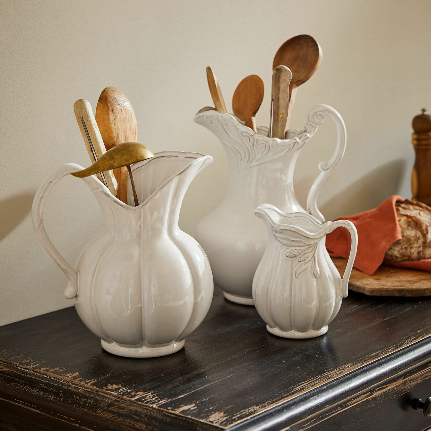 Mirabeau Tischvase Krug 3er Set Lucanera weiß, none – Bild 3 von 5