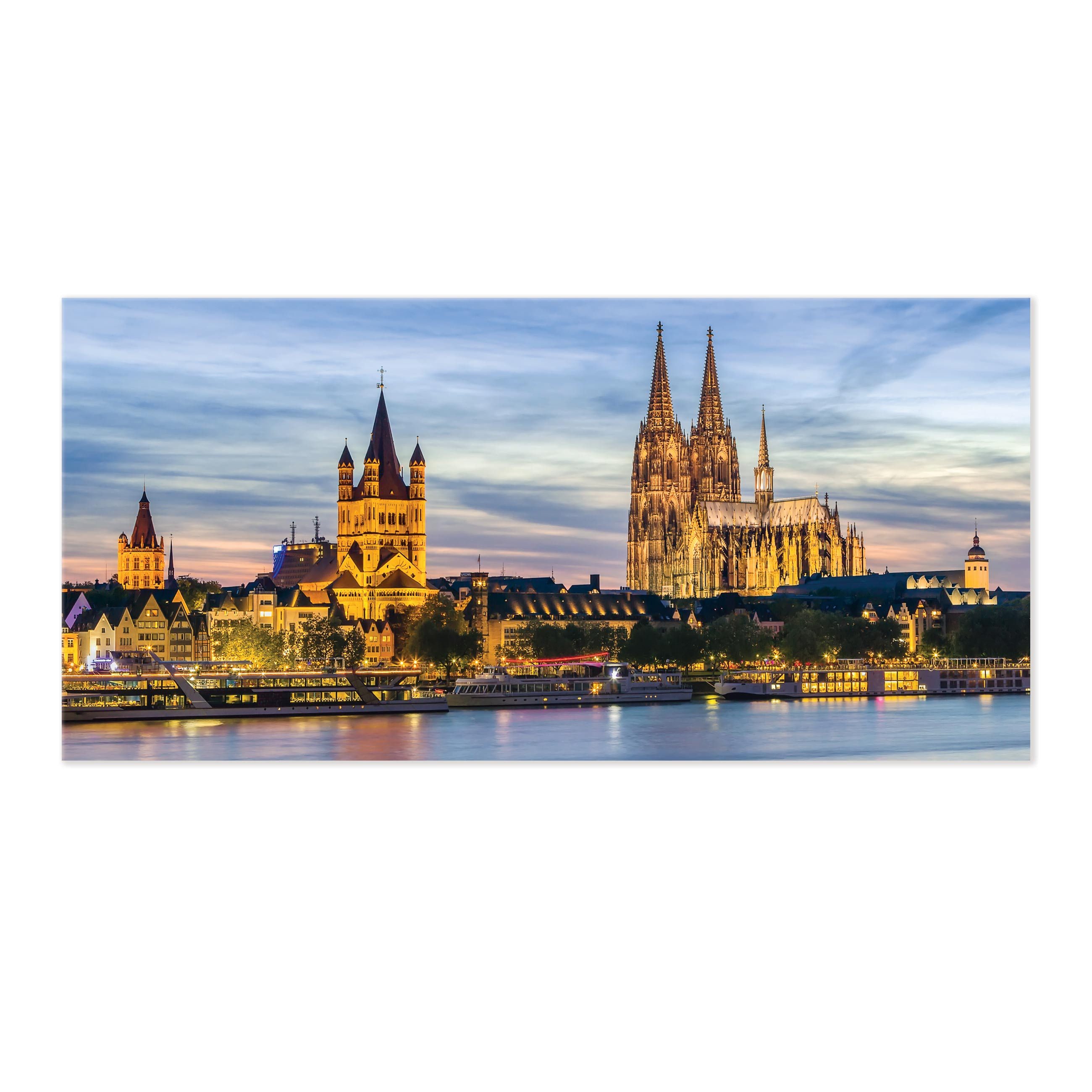 Wallarena Leinwandbild Stadt Panorama Nacht Kunst günstig online kaufen