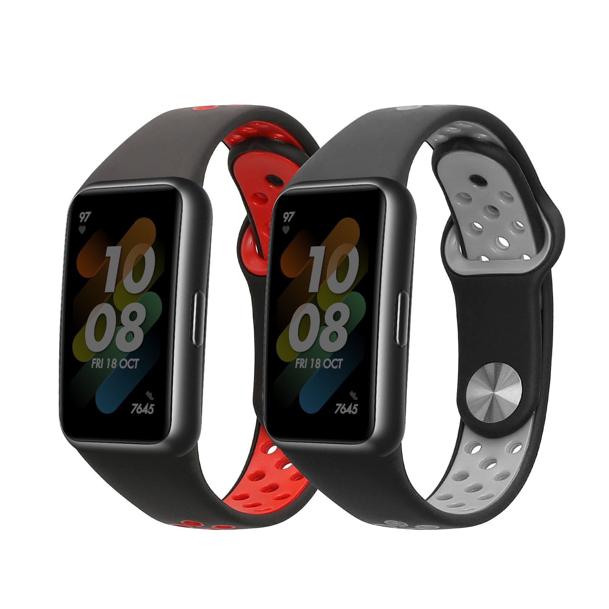 kwmobile Uhrenarmband für Huawei Band 6 & 6 Pro / Honor Band 7 & 6 Armband Smartwatch, 2-tlg., Ersatzarmband für Fitnesstracker - Wechselarmband Smartwatch
