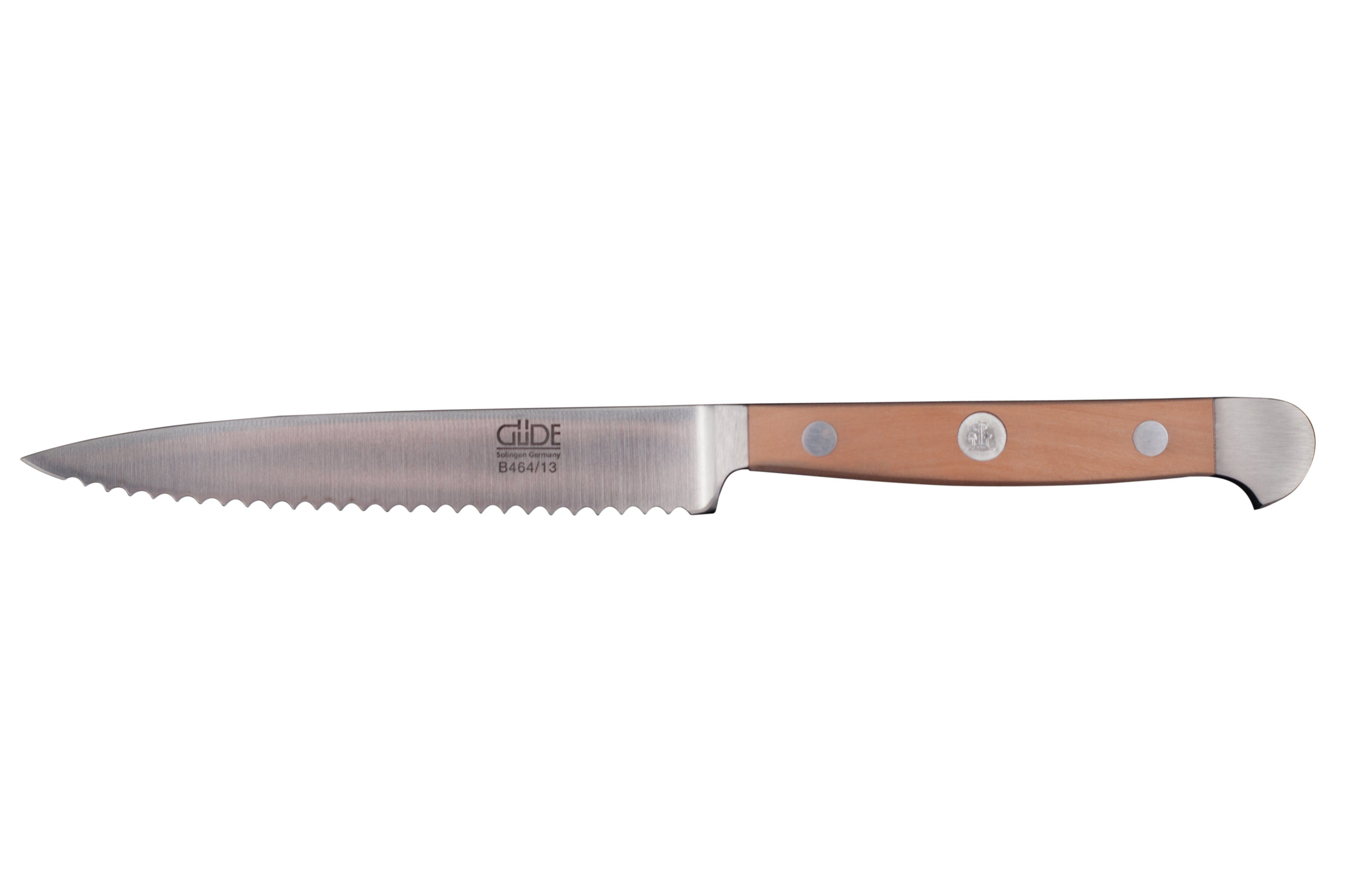 Güde Messer Solingen Gemüsemesser Alpha Birne, Tomatenmesser 13 cm mit Wellenschliff - CVM-Messerstahl -