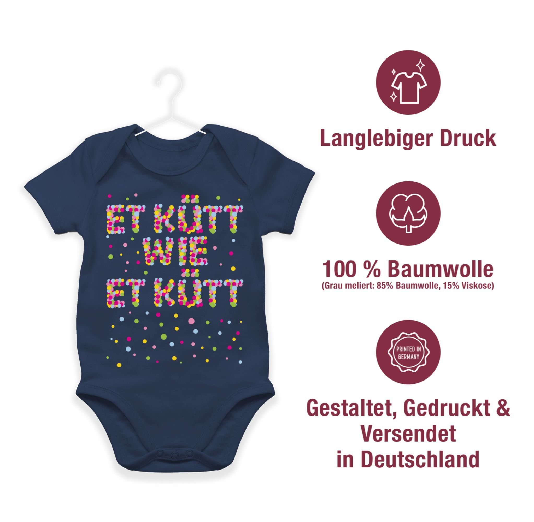 Shirtracer Shirtbody Et Köln 2 & wie Karneval Grundgesetz Konfetti Fasching et - Navy kütt Blau kütt Kölner Echte Kölsch